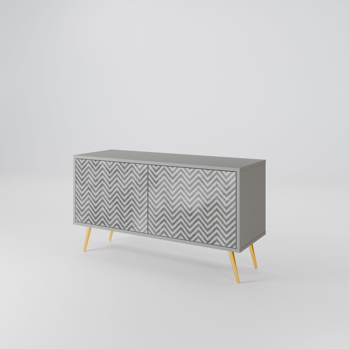 CONCRETE ZIG ZAG Mobile TV Compatto a 2 Ante