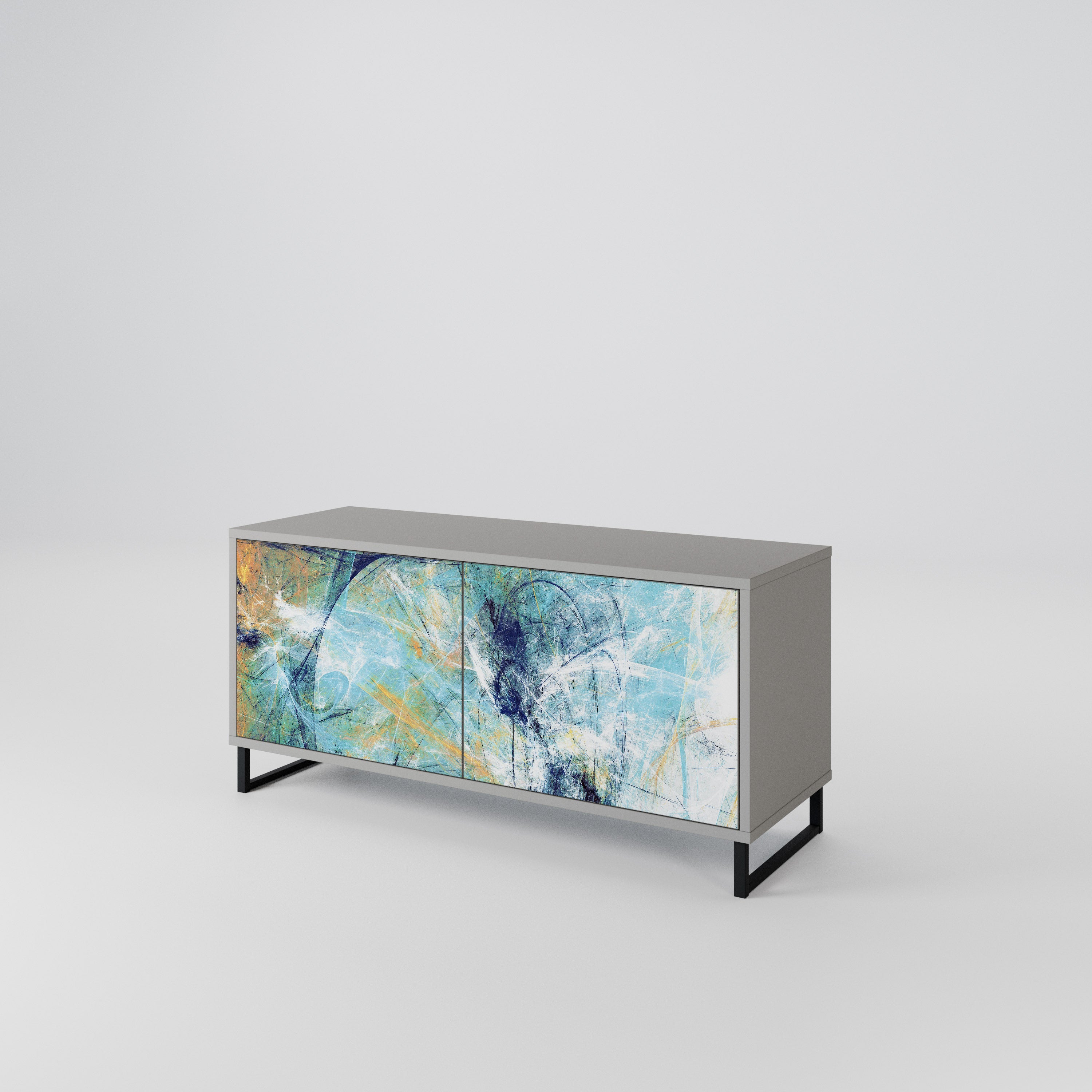 ABSTRACT THOUGHTS Compact 2-Door TV Cabinet