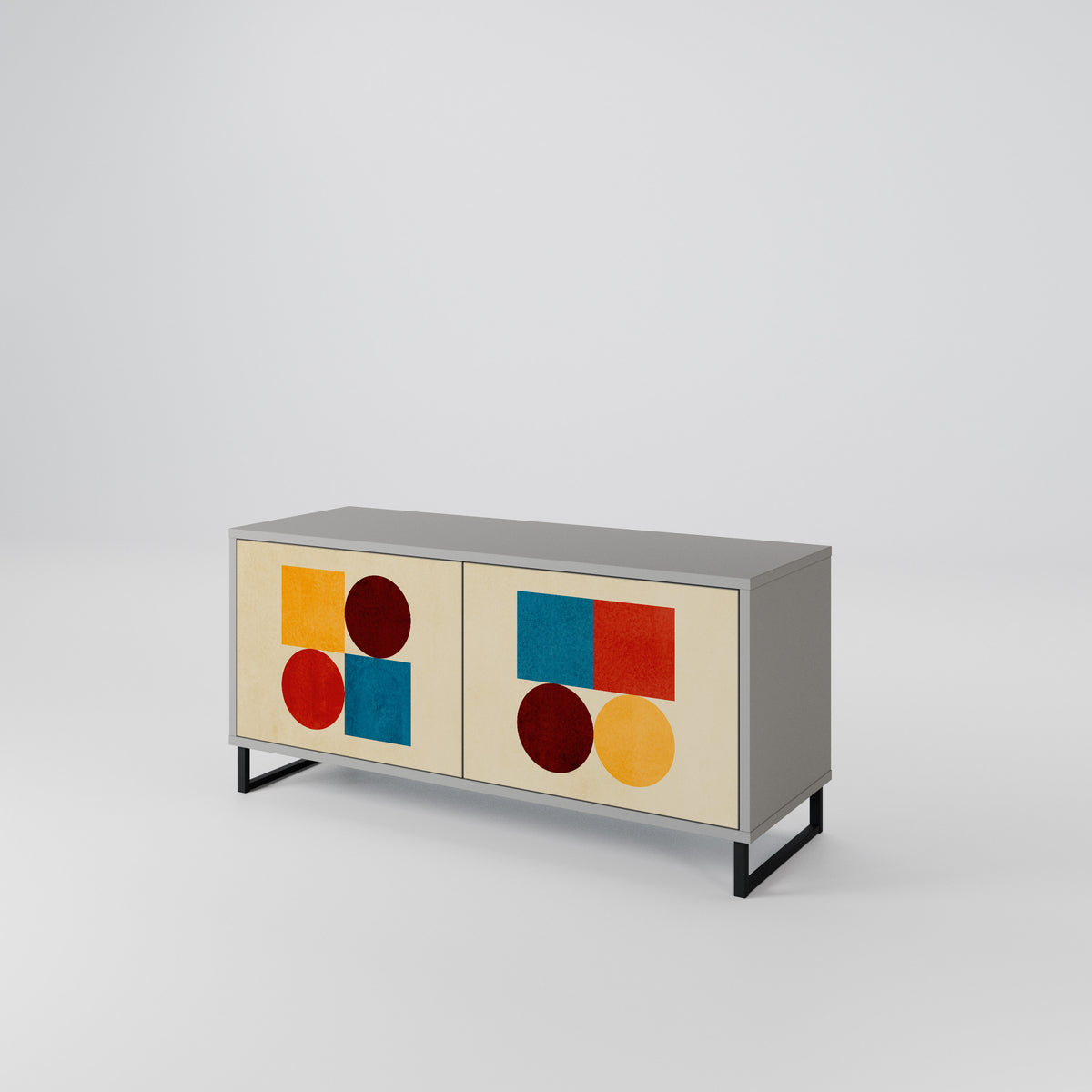 GEOMETRIC PUZZLE Mueble de TV Compacto de 2 puertas