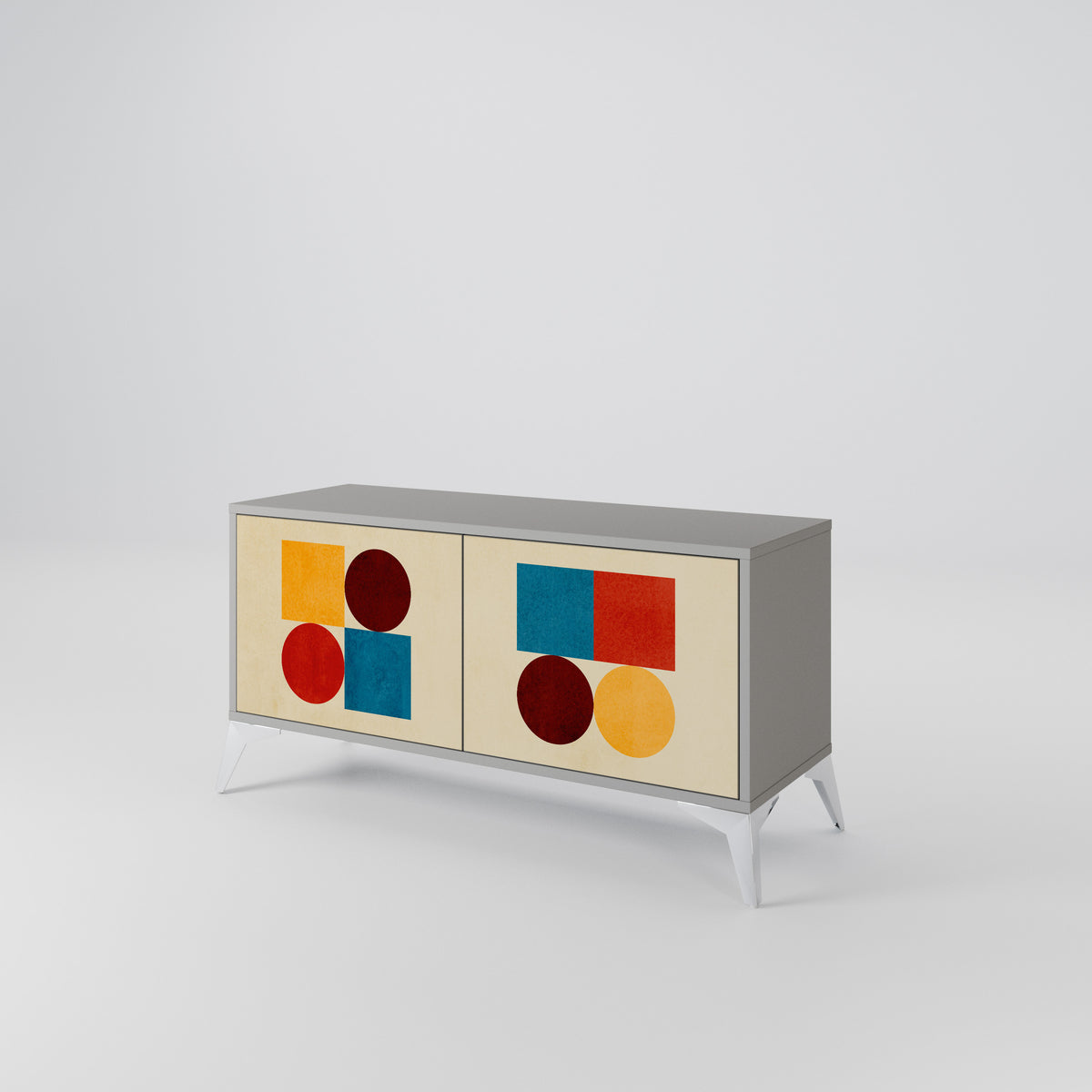 GEOMETRIC PUZZLE Mueble de TV Compacto de 2 puertas