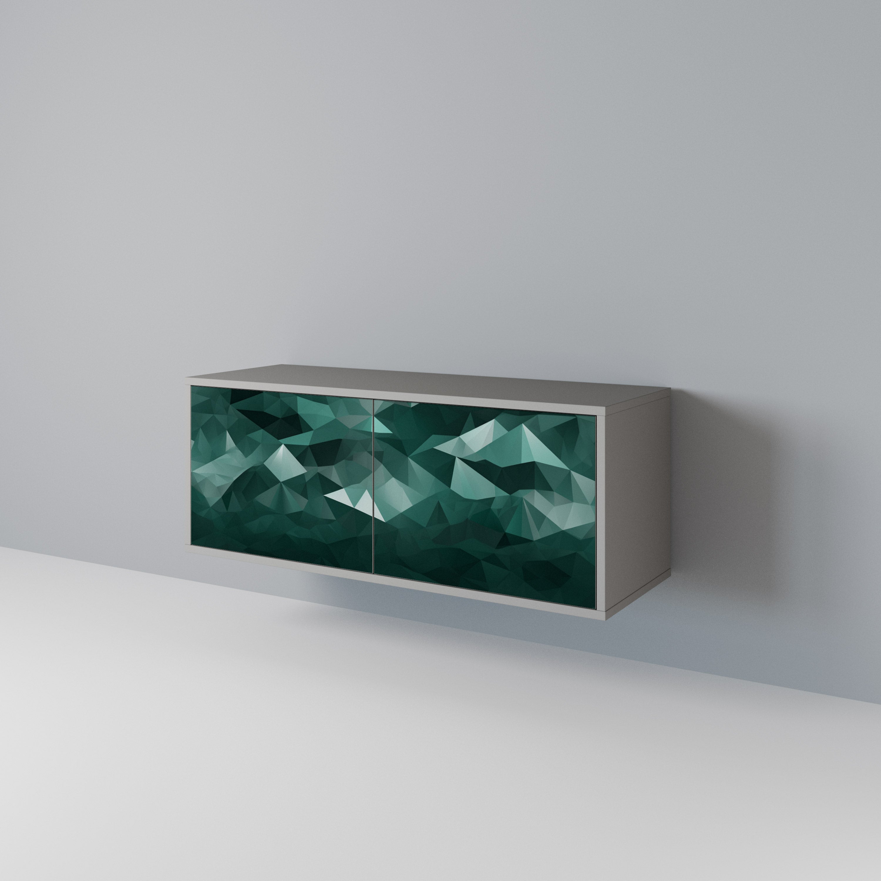 POLYGONAL FLOATING Mueble de TV Compacto de 2 puertas