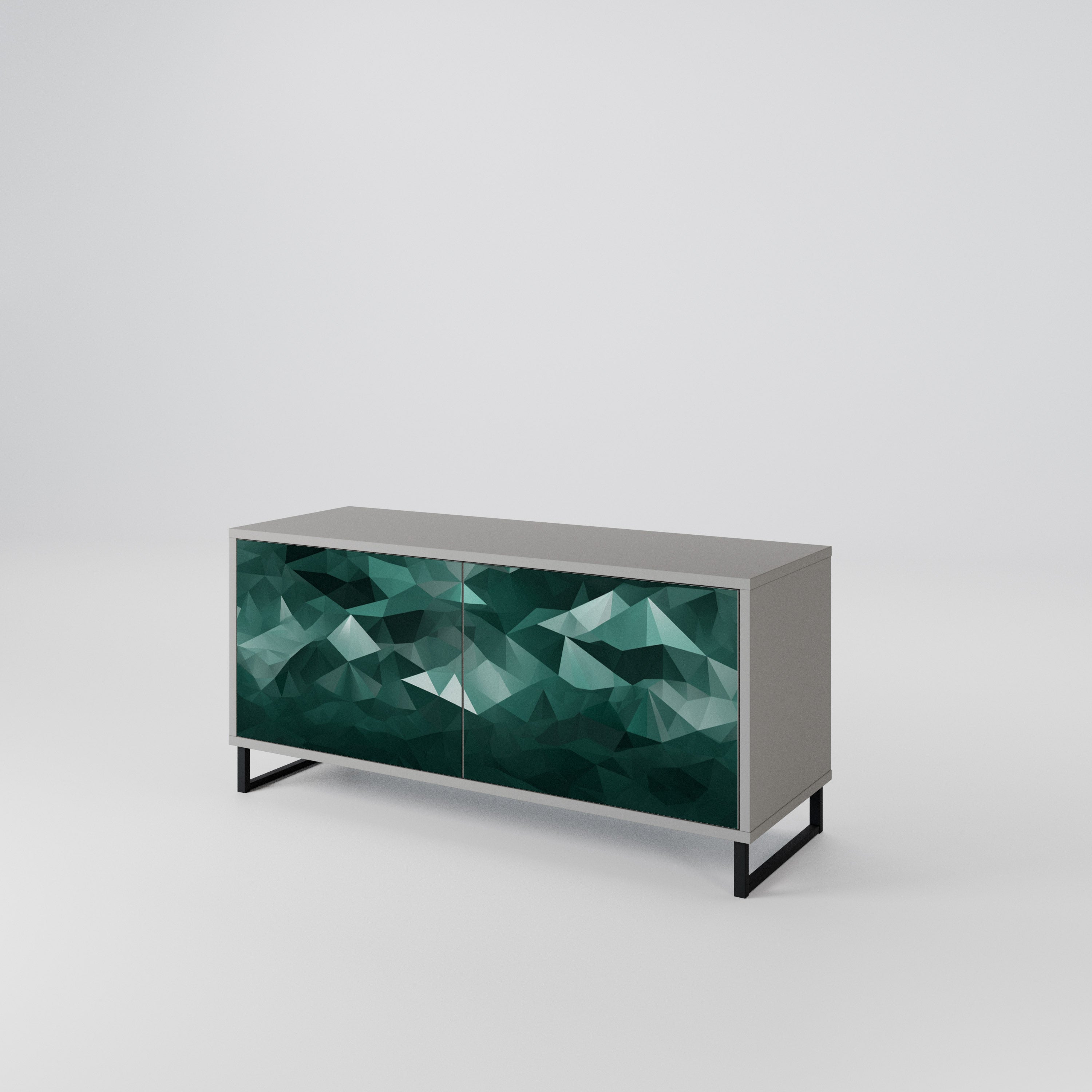 POLYGONAL FLOATING Mueble de TV Compacto de 2 puertas