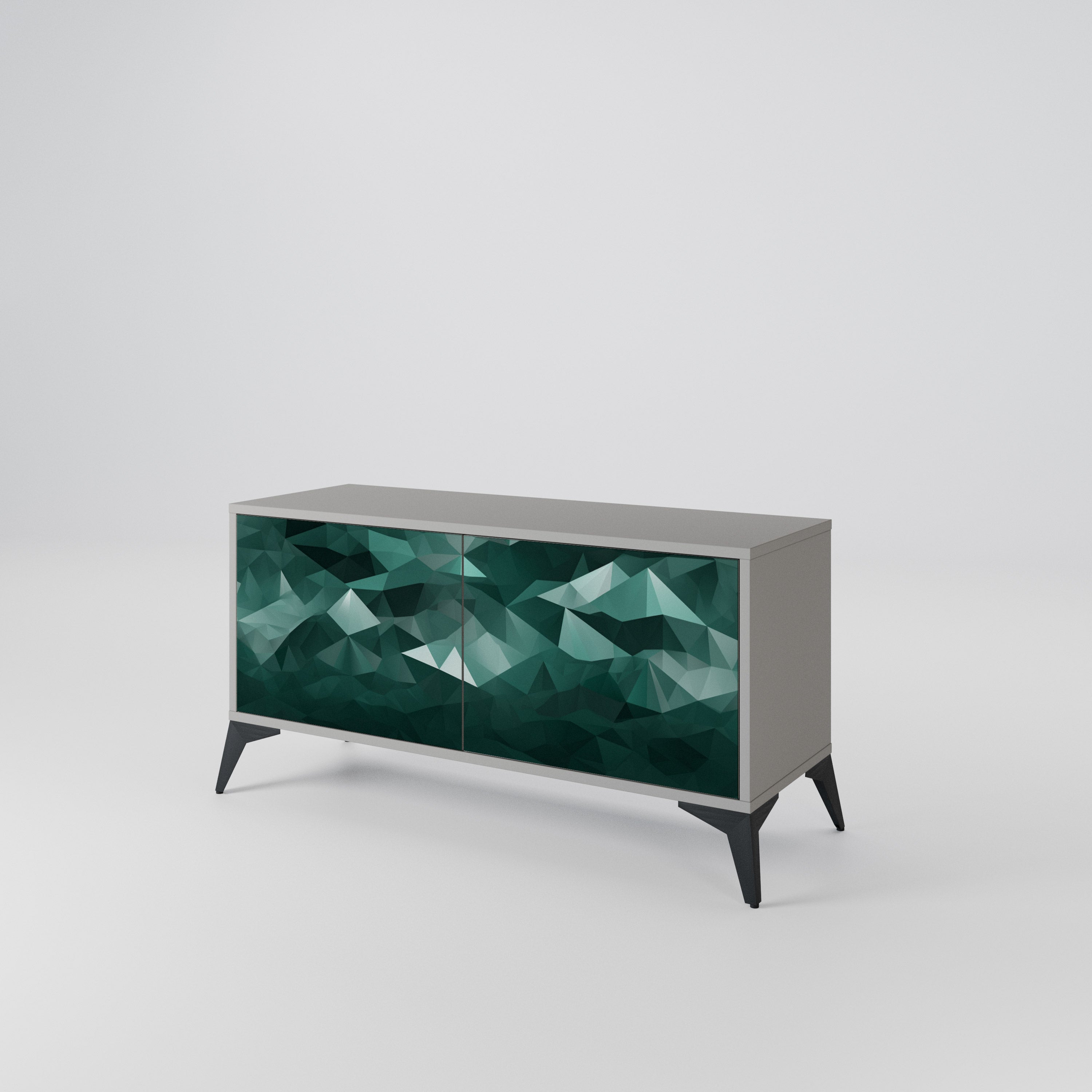 POLYGONAL FLOATING Mueble de TV Compacto de 2 puertas