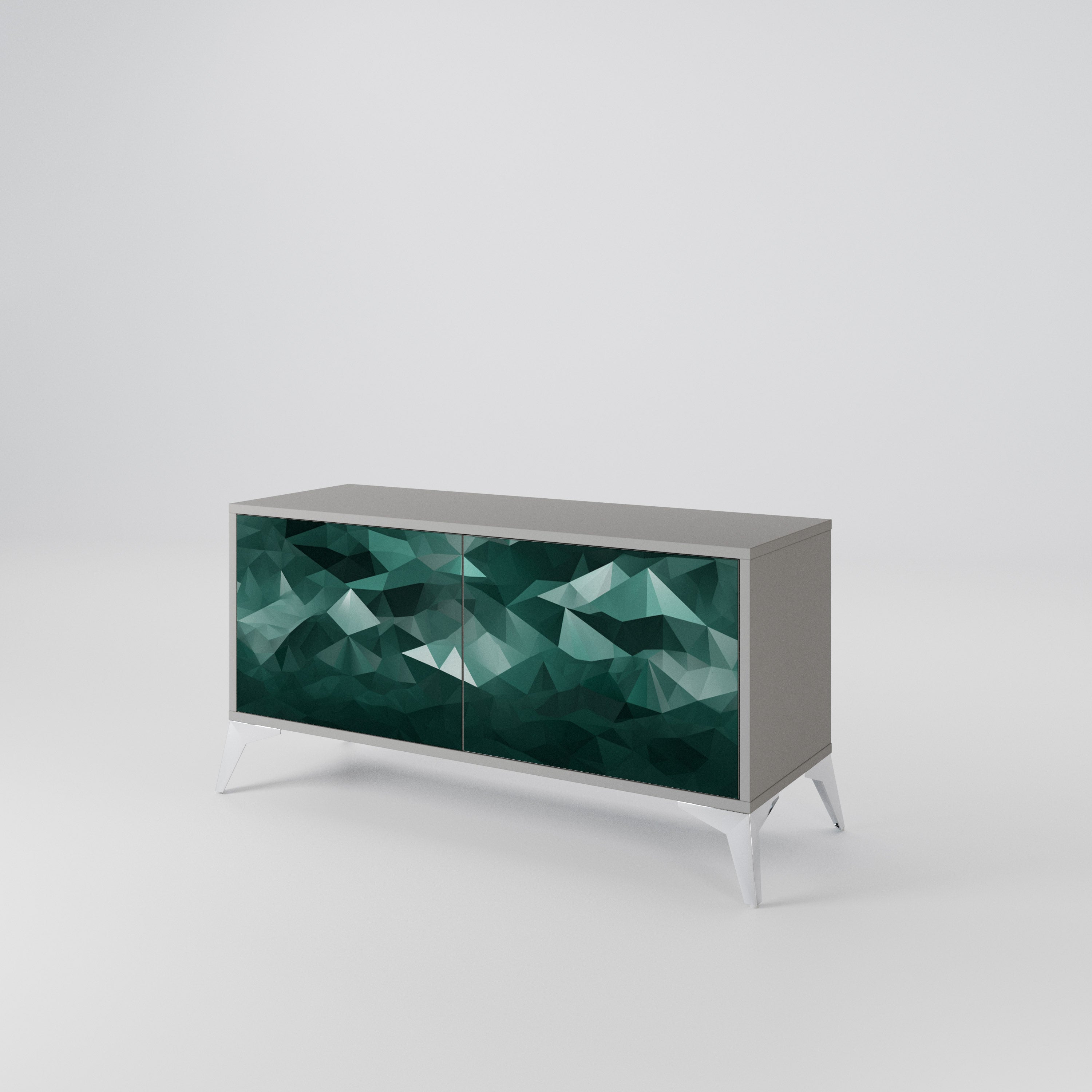 POLYGONAL FLOATING Mueble de TV Compacto de 2 puertas