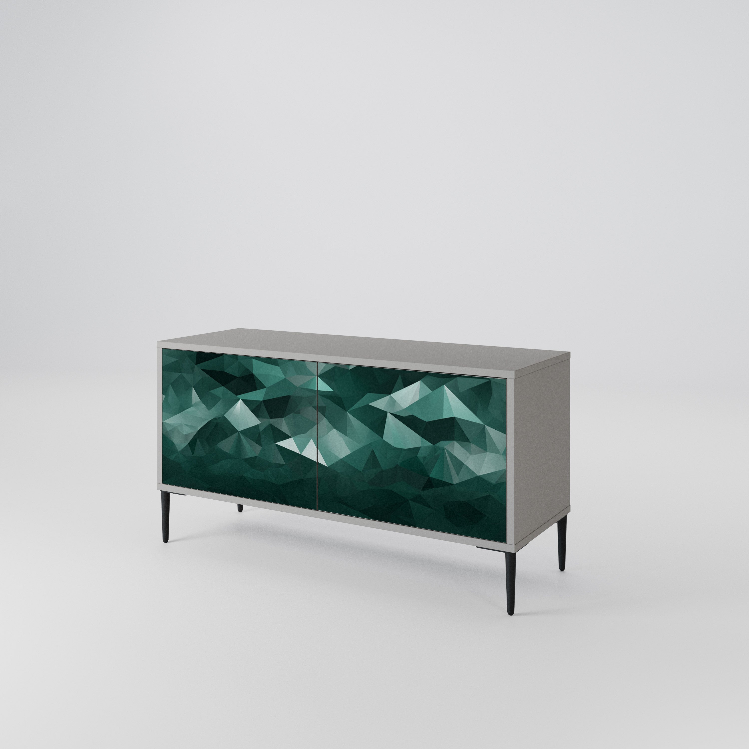 POLYGONAL FLOATING Mueble de TV Compacto de 2 puertas