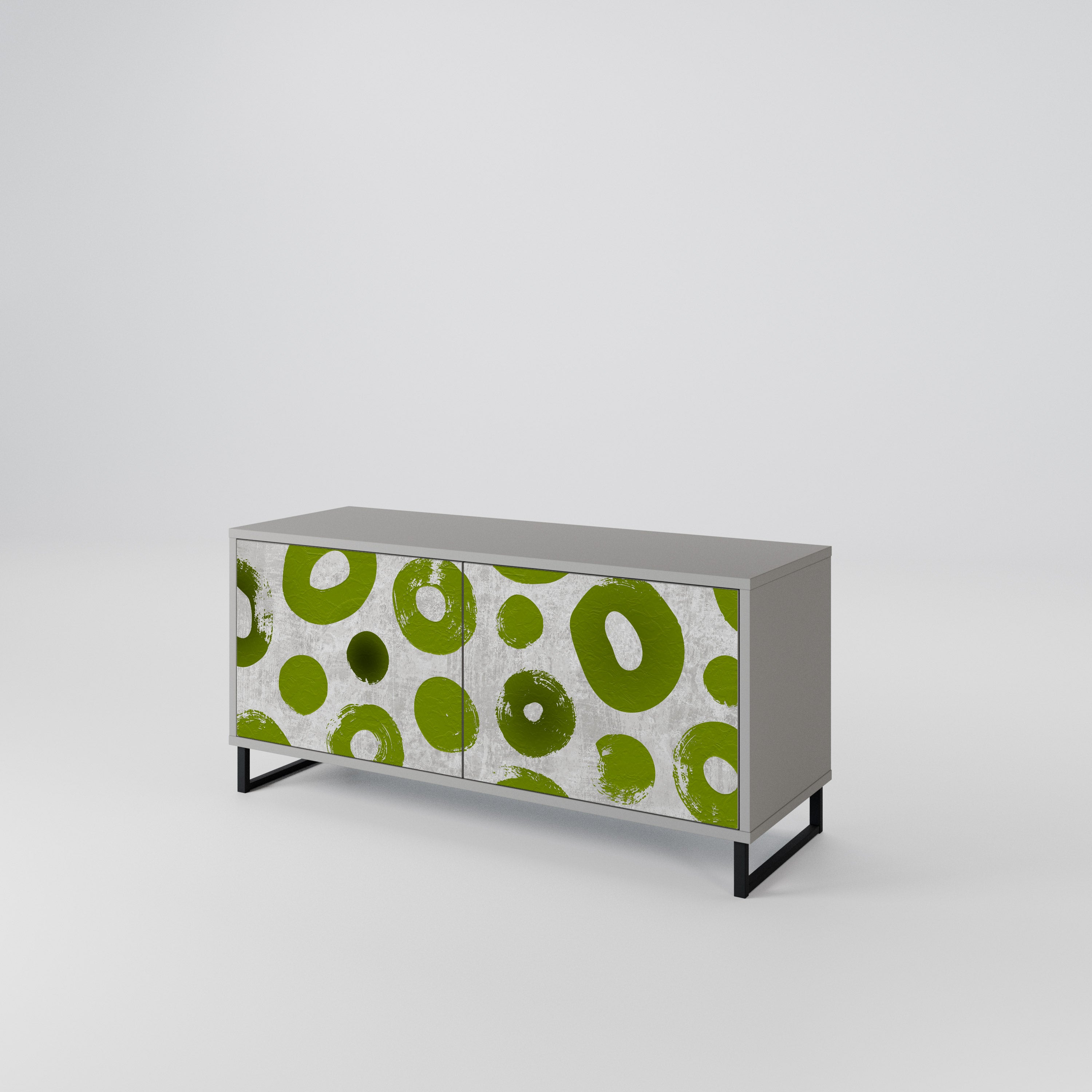GREEN RHAPSODY Mueble de TV Compacto de 2 puertas