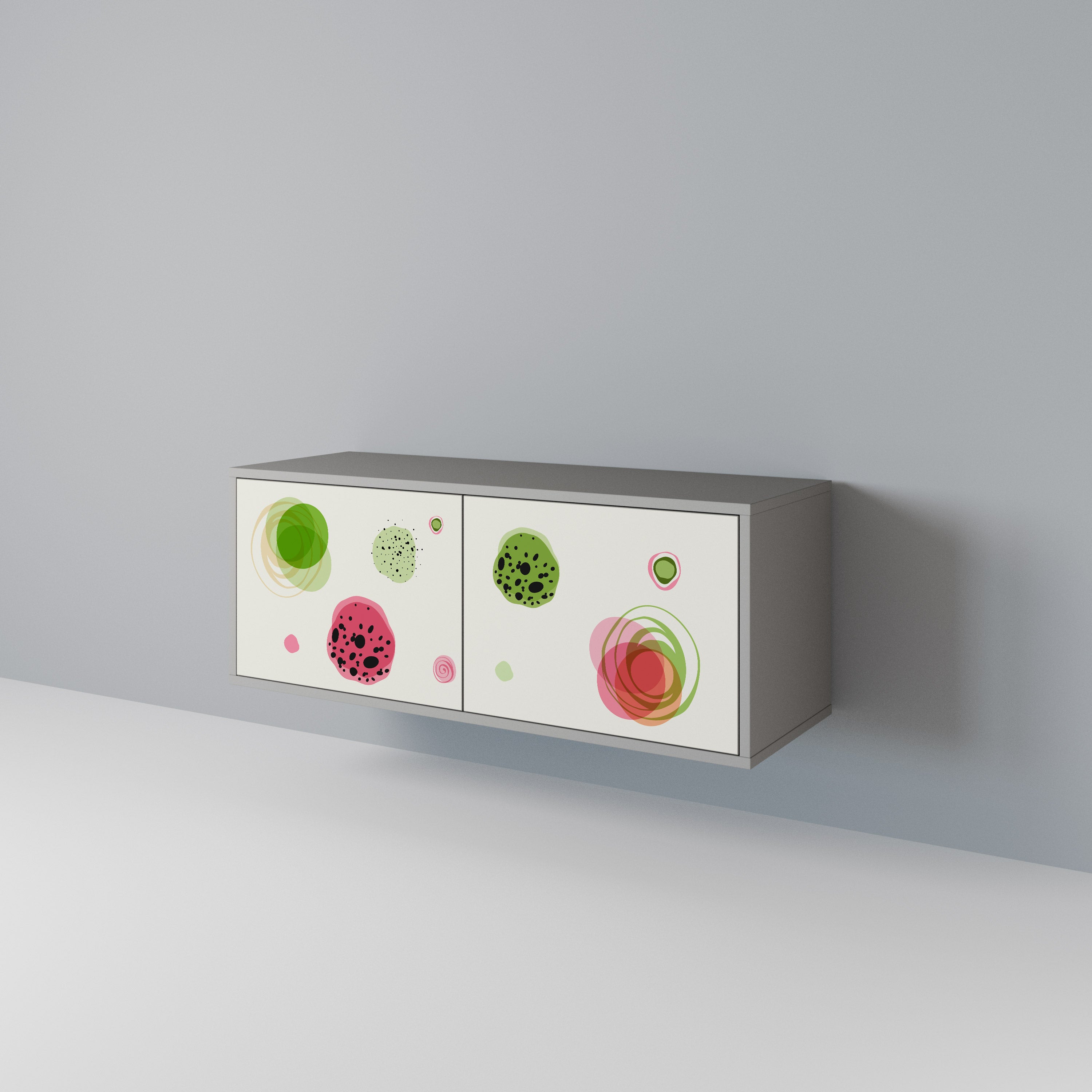 COLORFUL COSMOS Mueble de TV Compacto de 2 puertas