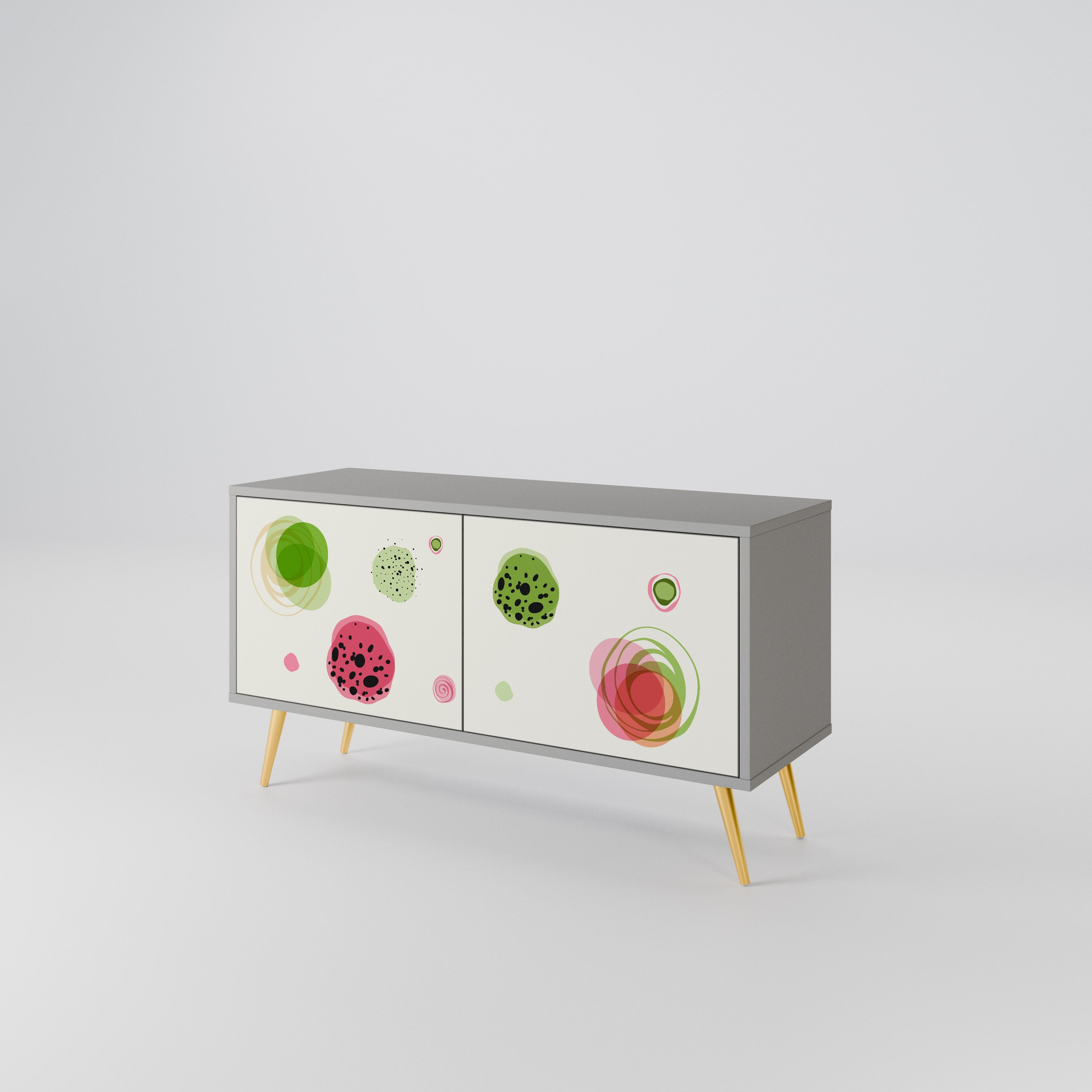 COLORFUL COSMOS Mueble de TV Compacto de 2 puertas