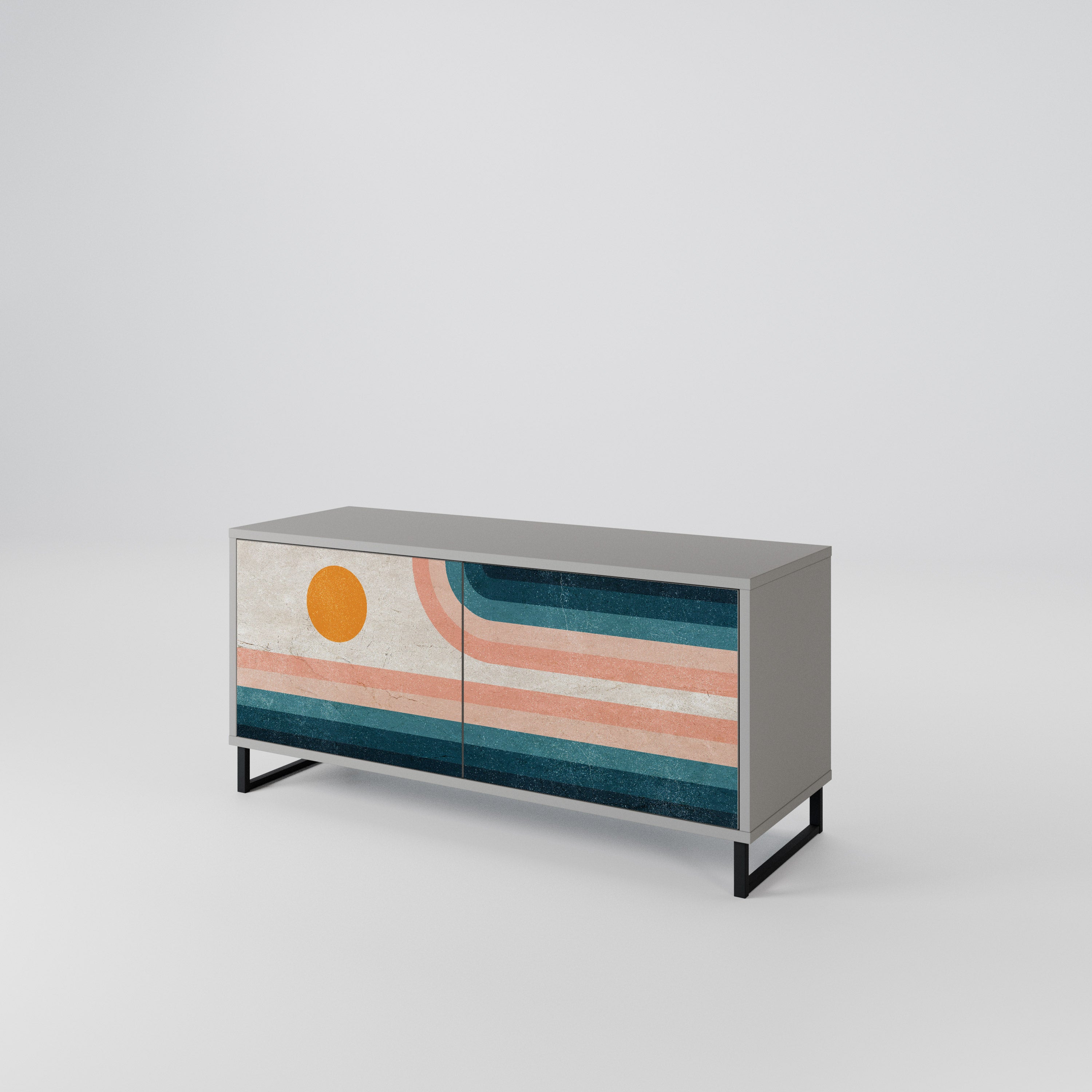 TWO HALVES Mueble de TV Compacto de 2 puertas