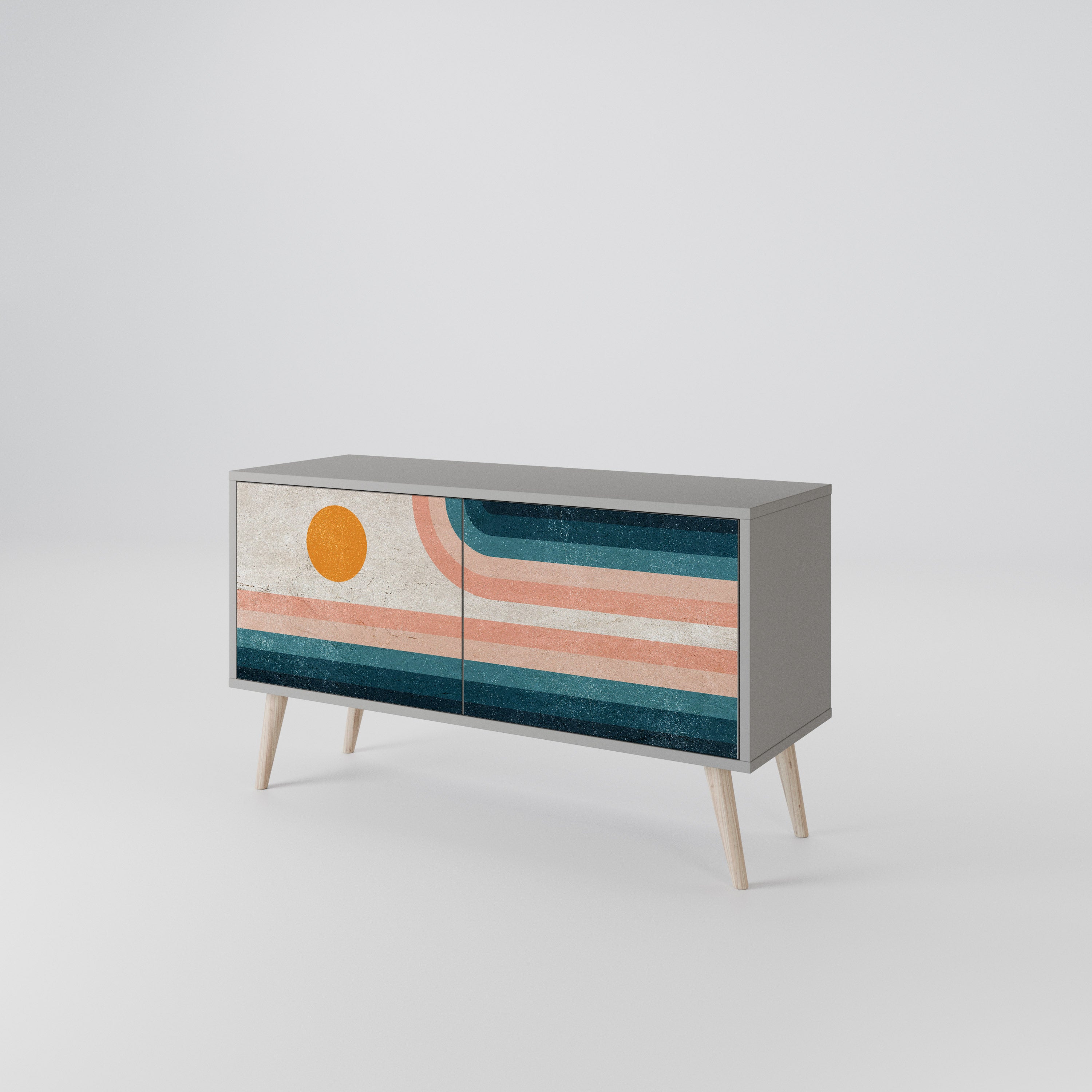 TWO HALVES Mueble de TV Compacto de 2 puertas