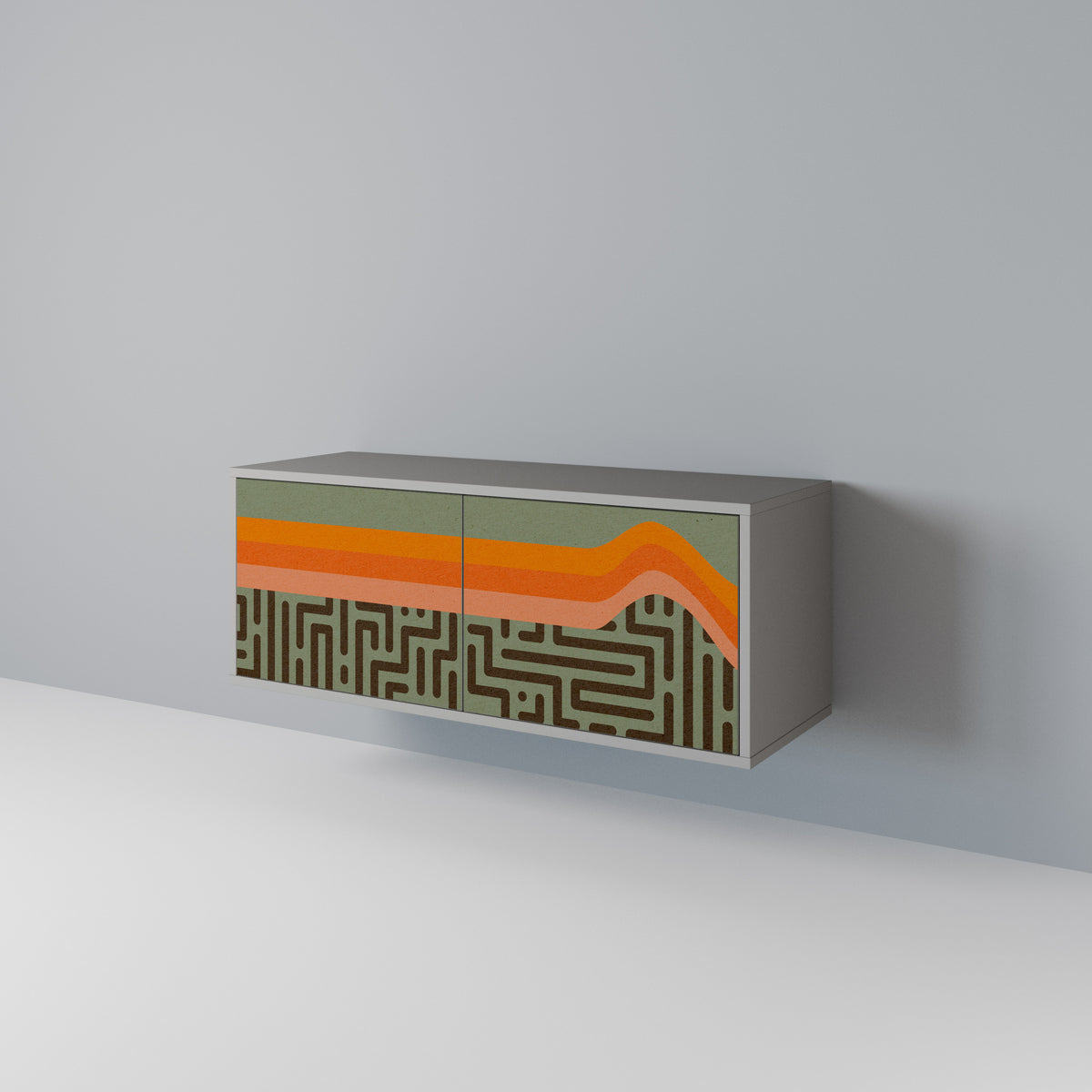 SIMPLE SOLUTIONS Mueble de TV Compacto de 2 puertas