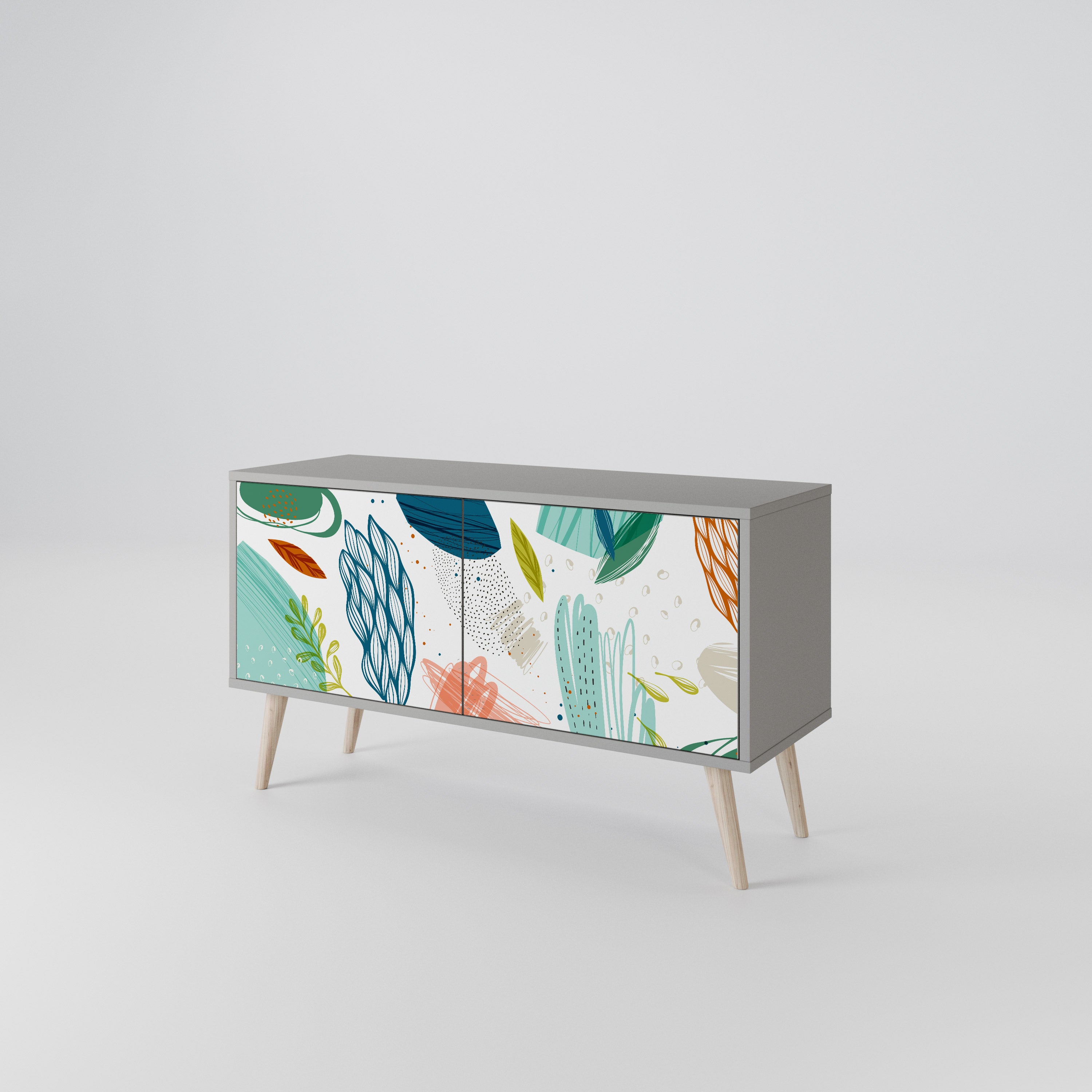 BOTANICAL HURRICANE Mueble de TV Compacto de 2 puertas