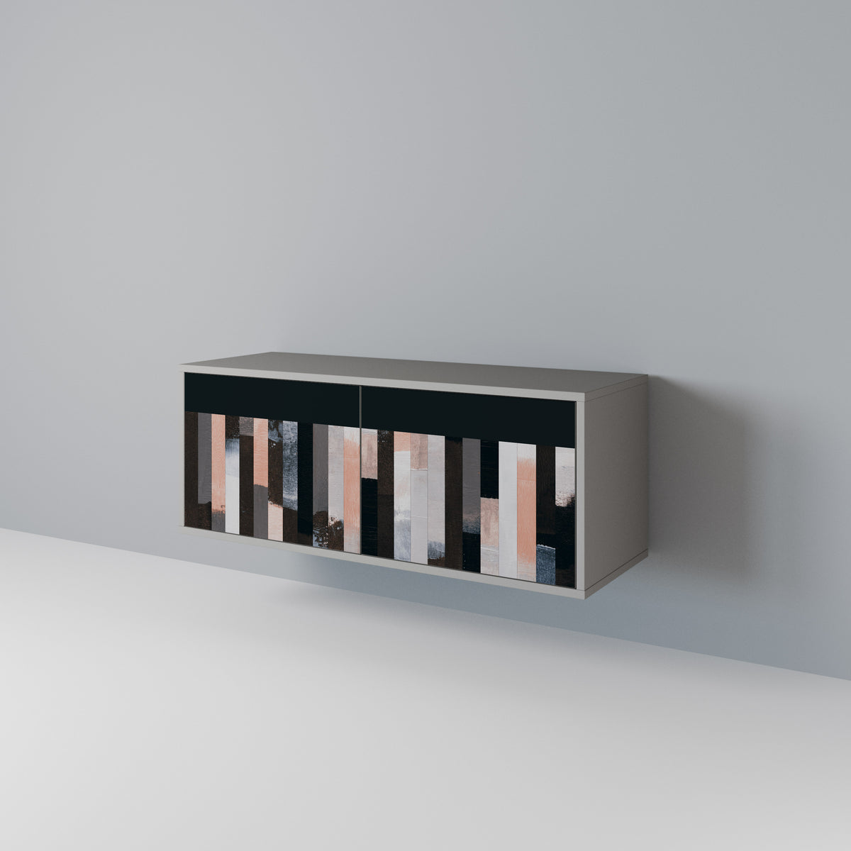 COLLAGE OF RECTANGLES Mueble de TV Compacto de 2 puertas