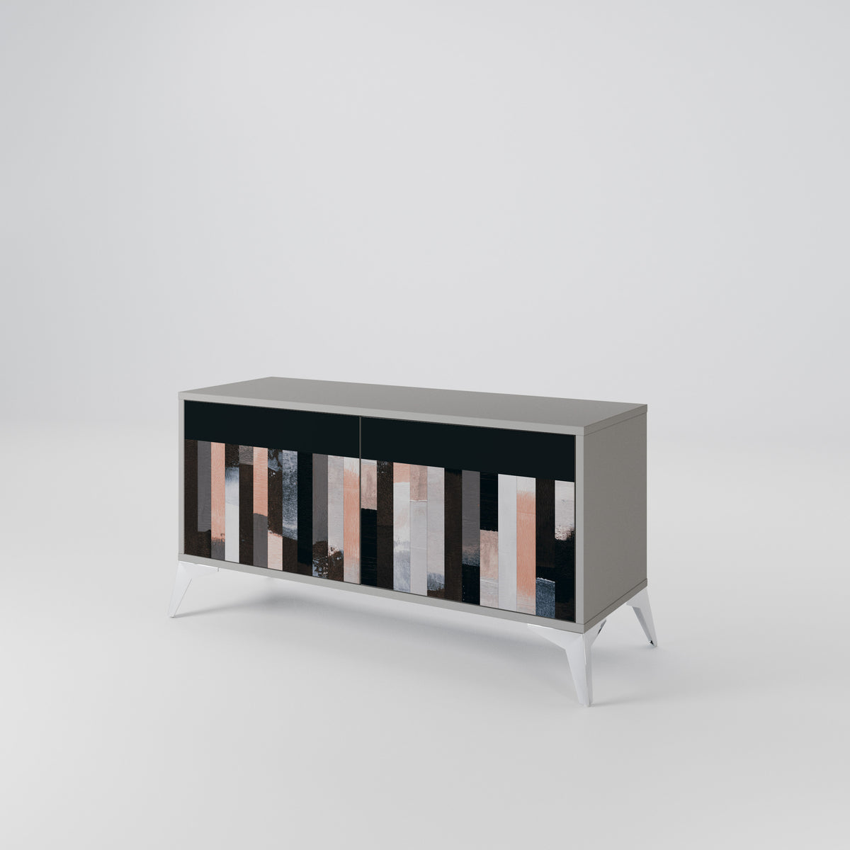 COLLAGE OF RECTANGLES Mueble de TV Compacto de 2 puertas
