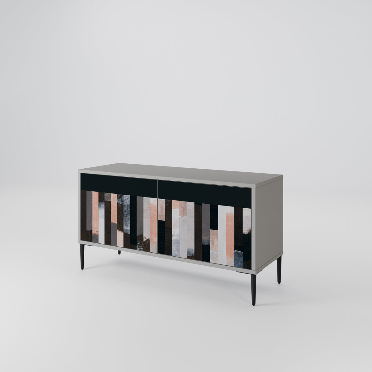COLLAGE OF RECTANGLES Mueble de TV Compacto de 2 puertas