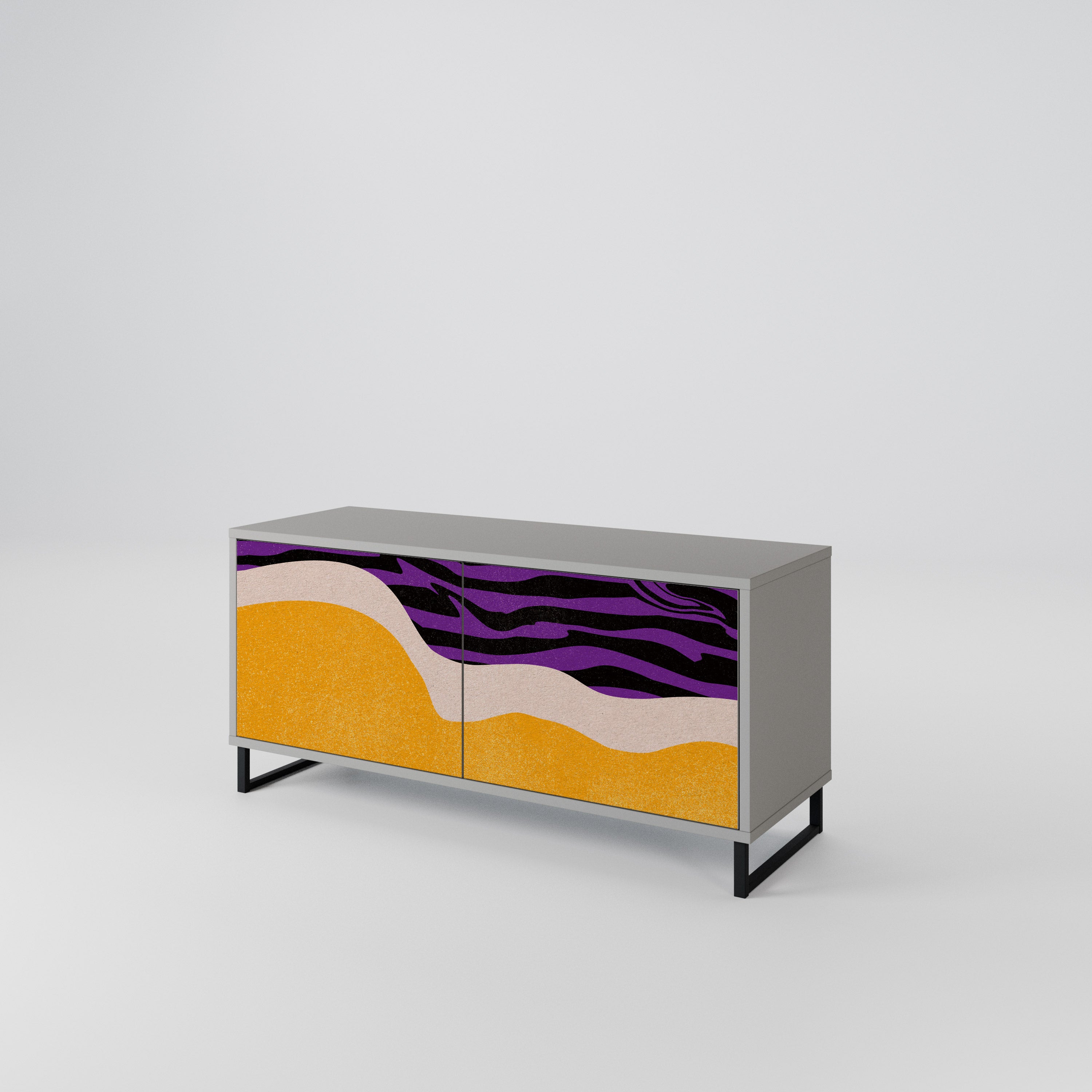 INDEPENDENT BORDER Mueble de TV Compacto de 2 puertas