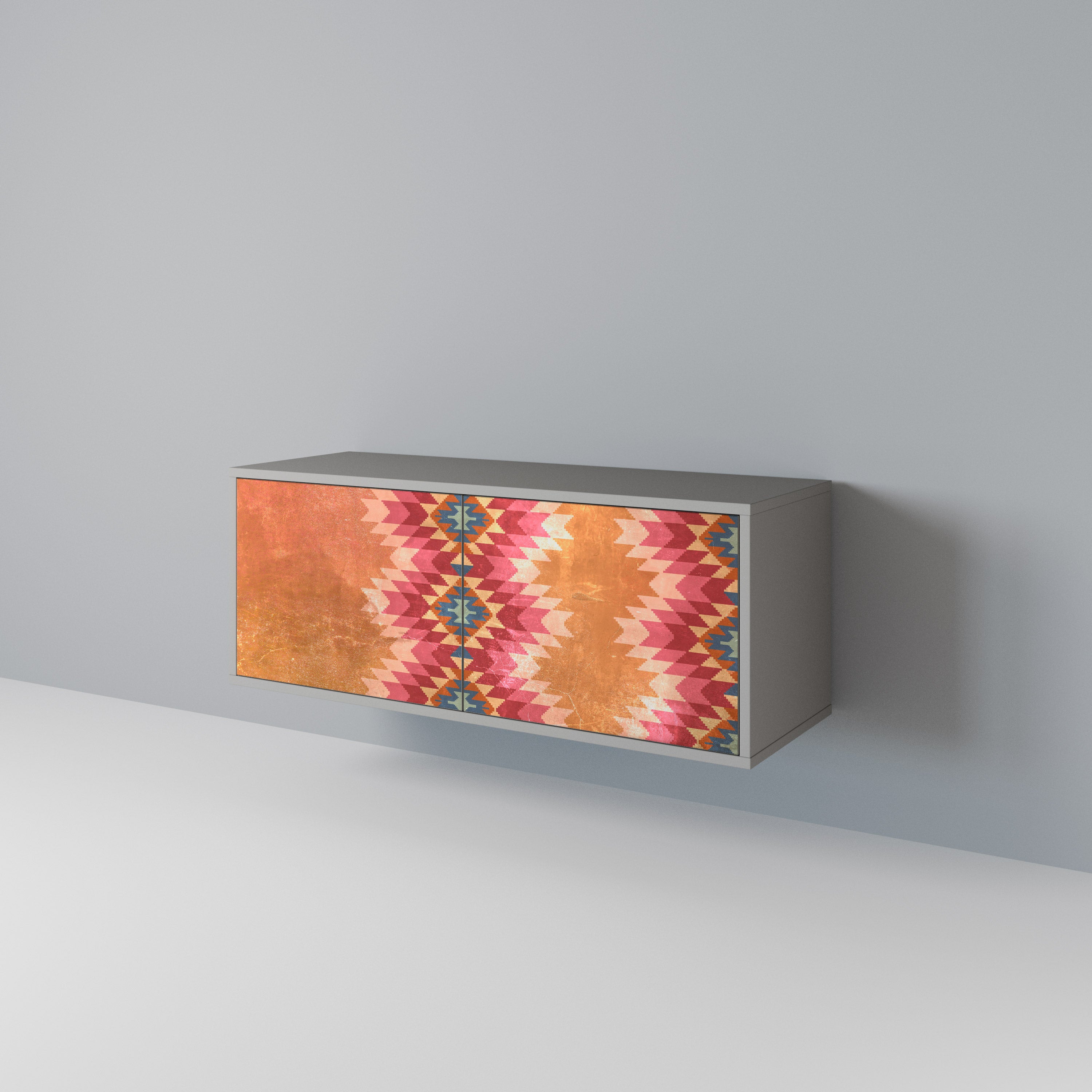 INDIAN FOLK Kompaktní dvoudveřový TV stolek