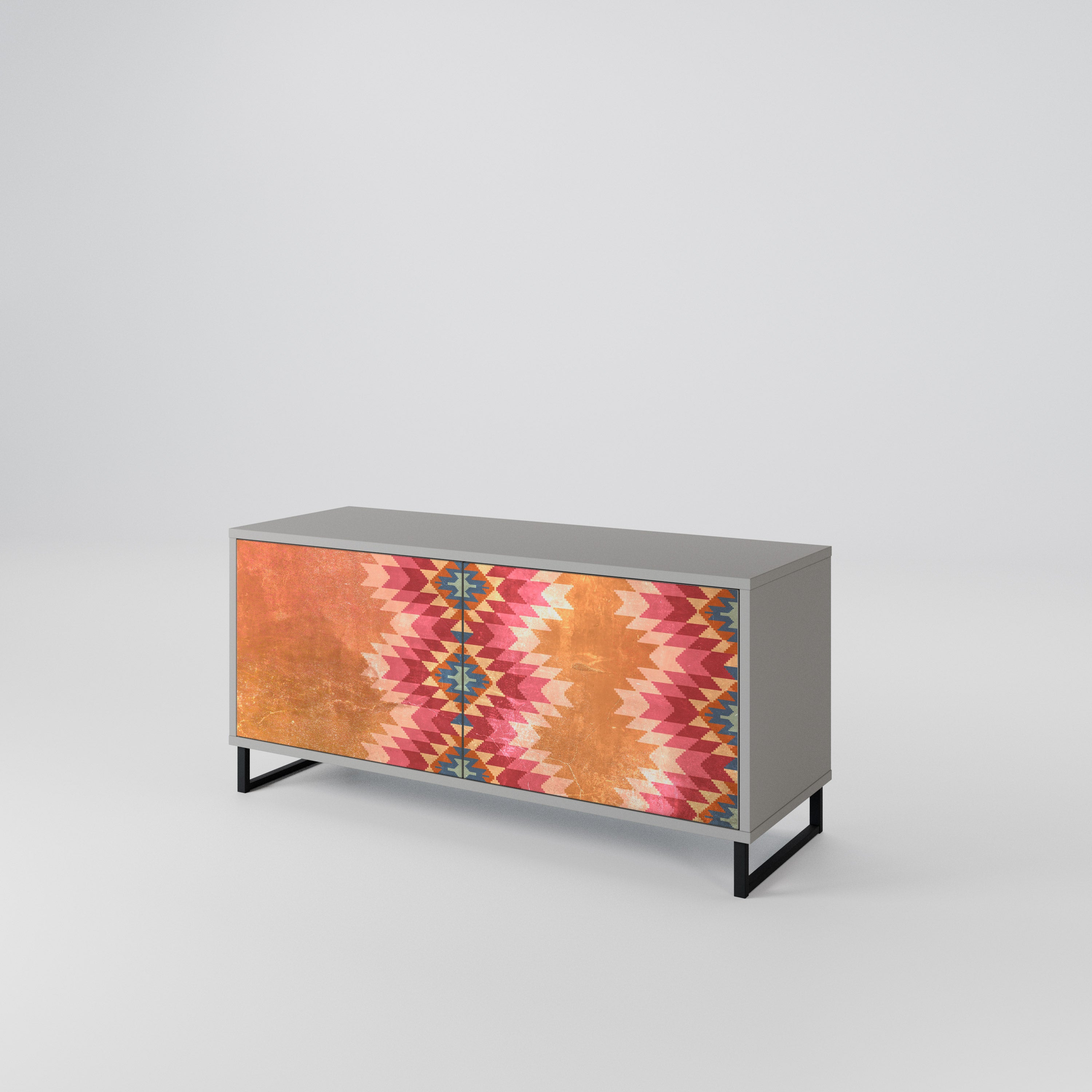 INDIAN FOLK Kompaktní dvoudveřový TV stolek