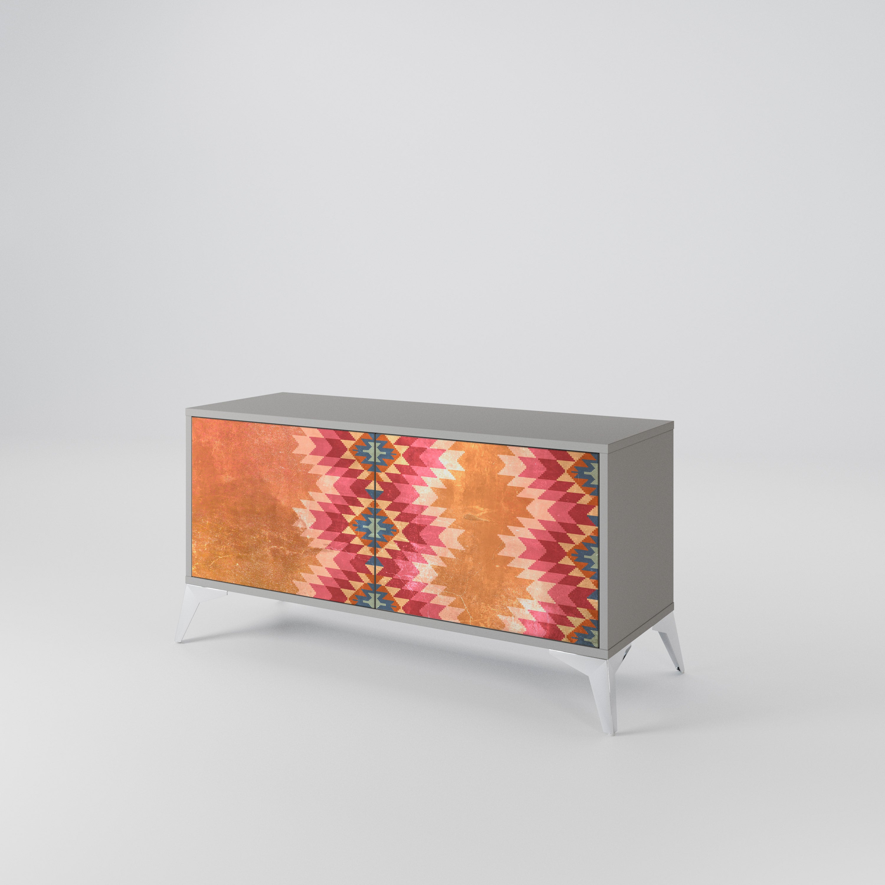 INDIAN FOLK Kompaktní dvoudveřový TV stolek