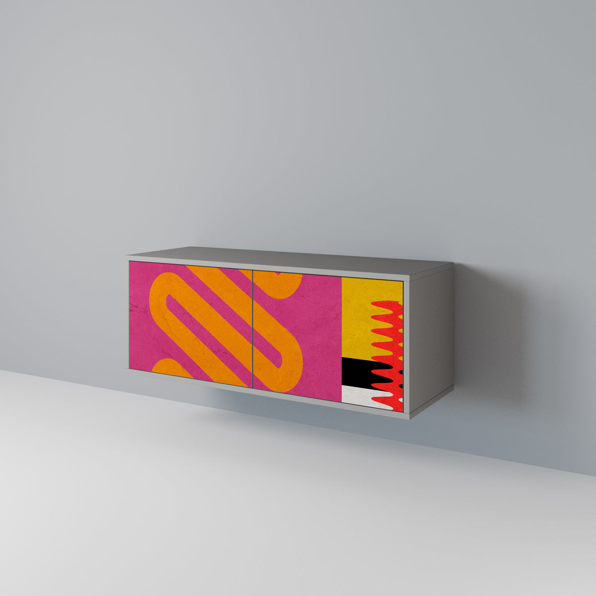 VIVID ART Mueble de TV Compacto de 2 puertas