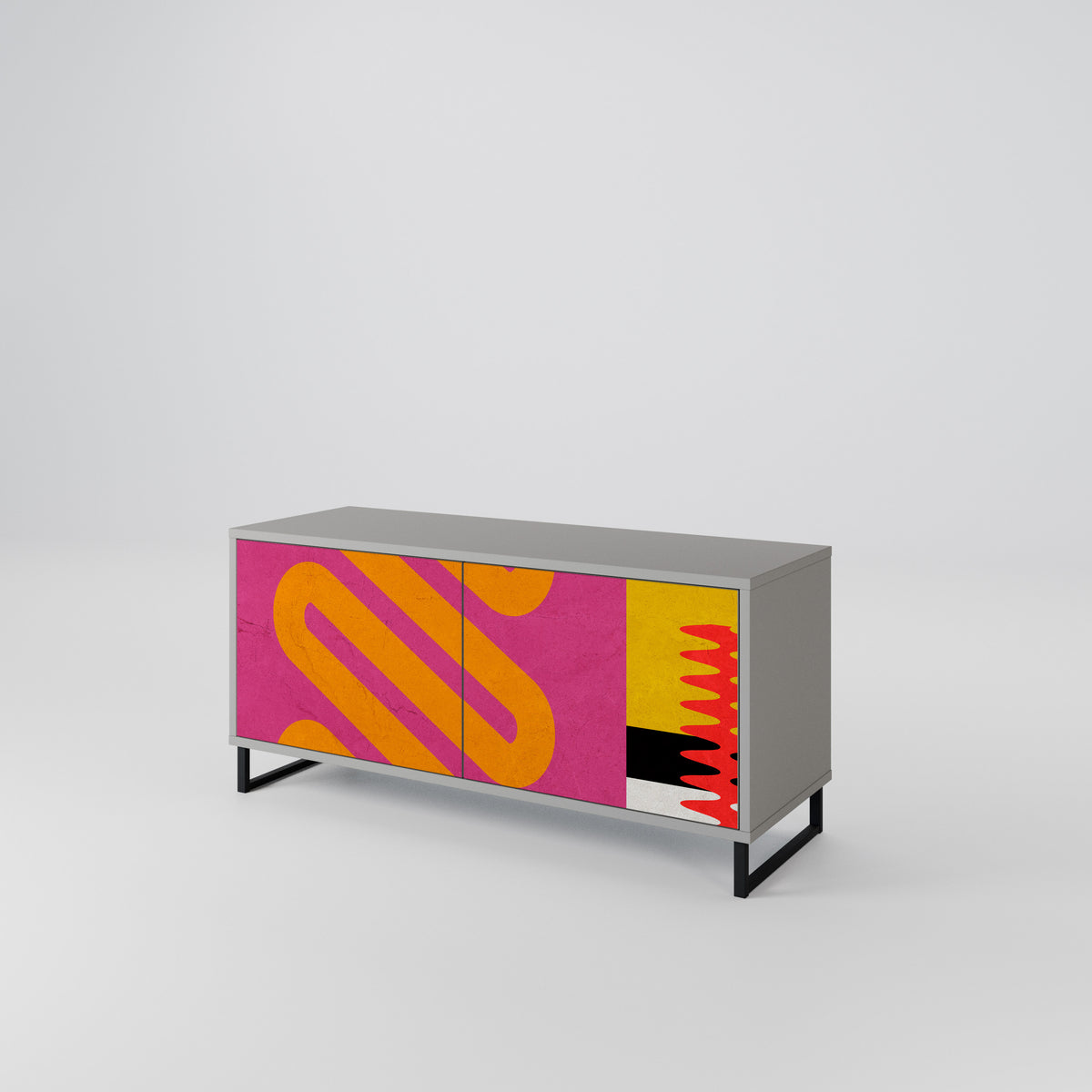 VIVID ART Mueble de TV Compacto de 2 puertas