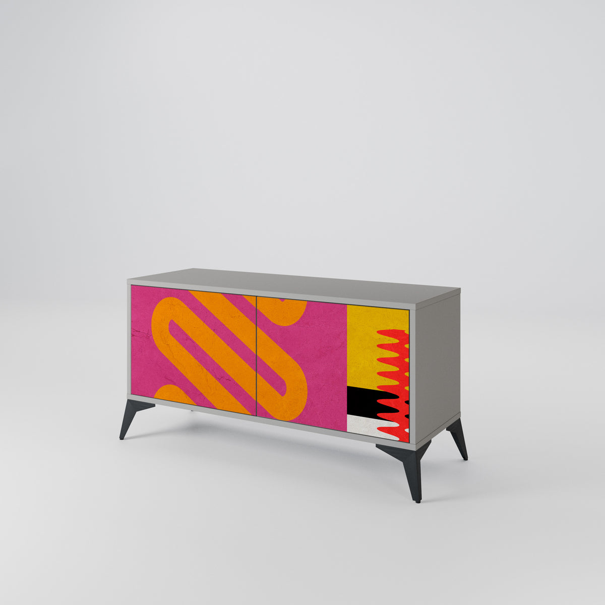 VIVID ART Mueble de TV Compacto de 2 puertas