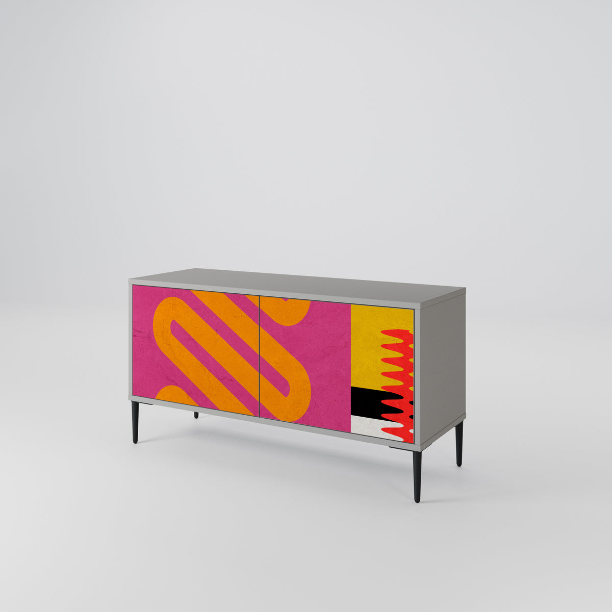 VIVID ART Mueble de TV Compacto de 2 puertas