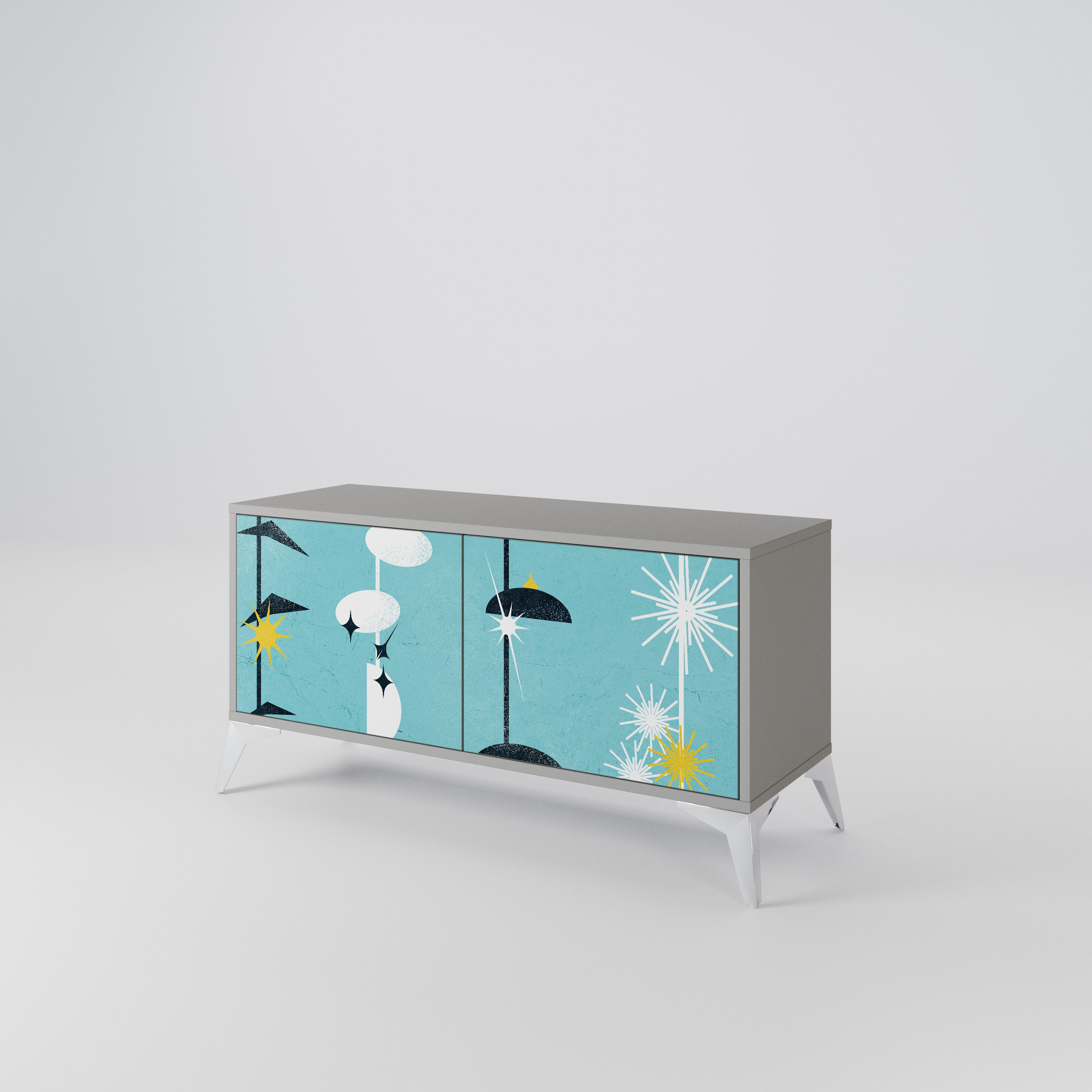 PATHS TO HAPPINESS Compact 2-Door TV Cabinet