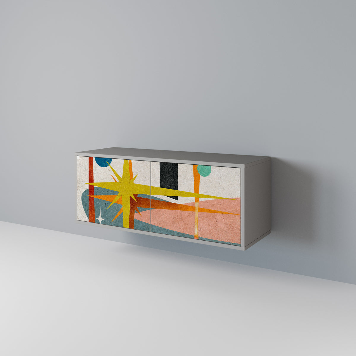 INTERSTELLAR VIBES Mueble de TV Compacto de 2 puertas