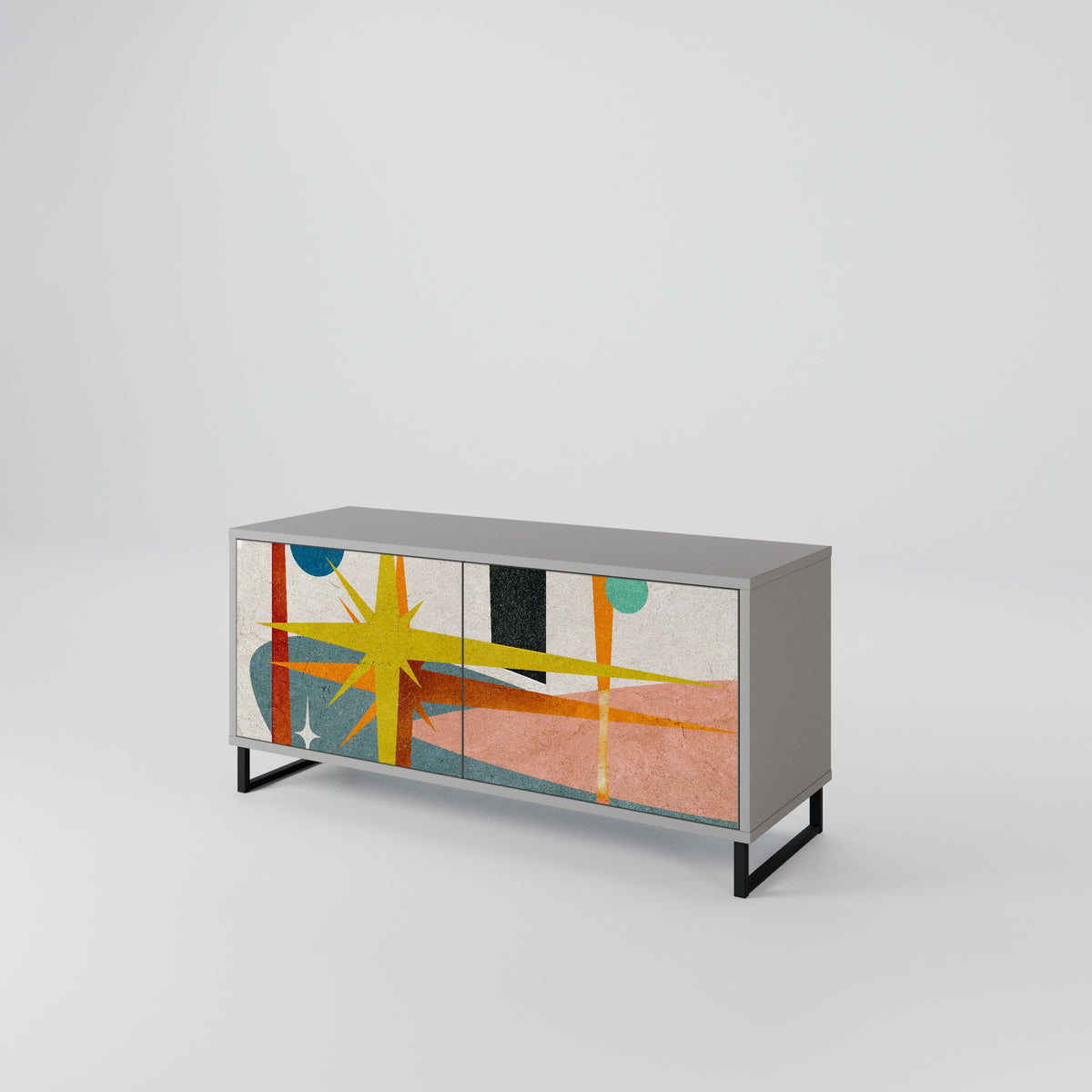 INTERSTELLAR VIBES Mueble de TV Compacto de 2 puertas
