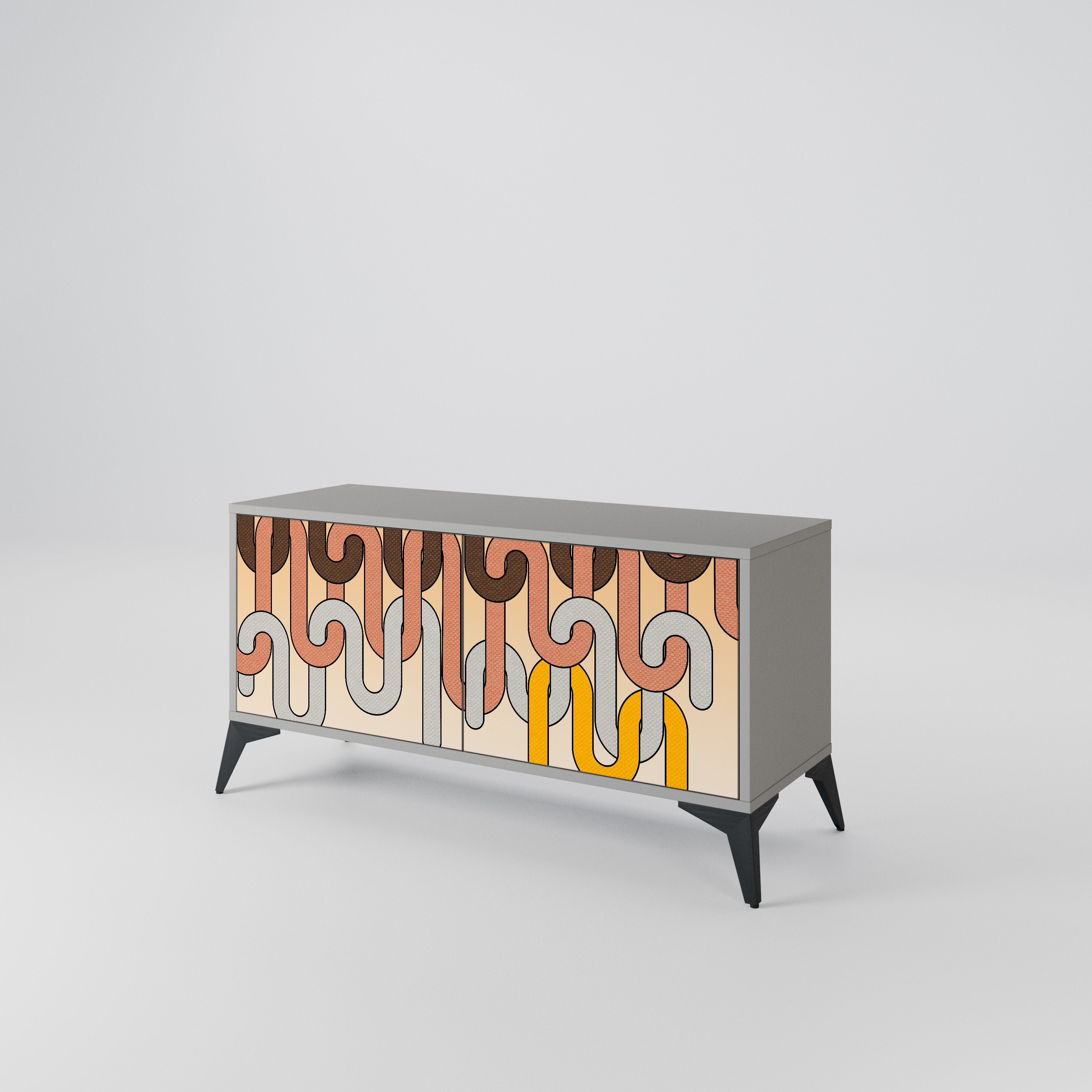 COLORFUL STRINGS Compact 2-Door TV Cabinet