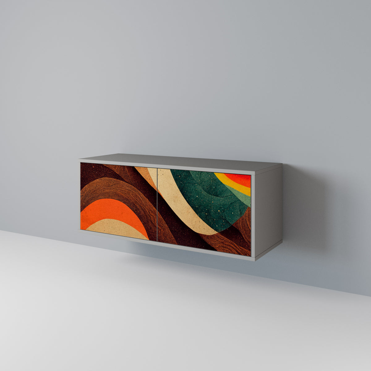 COLORFUL STRANDS Mueble de TV Compacto de 2 puertas