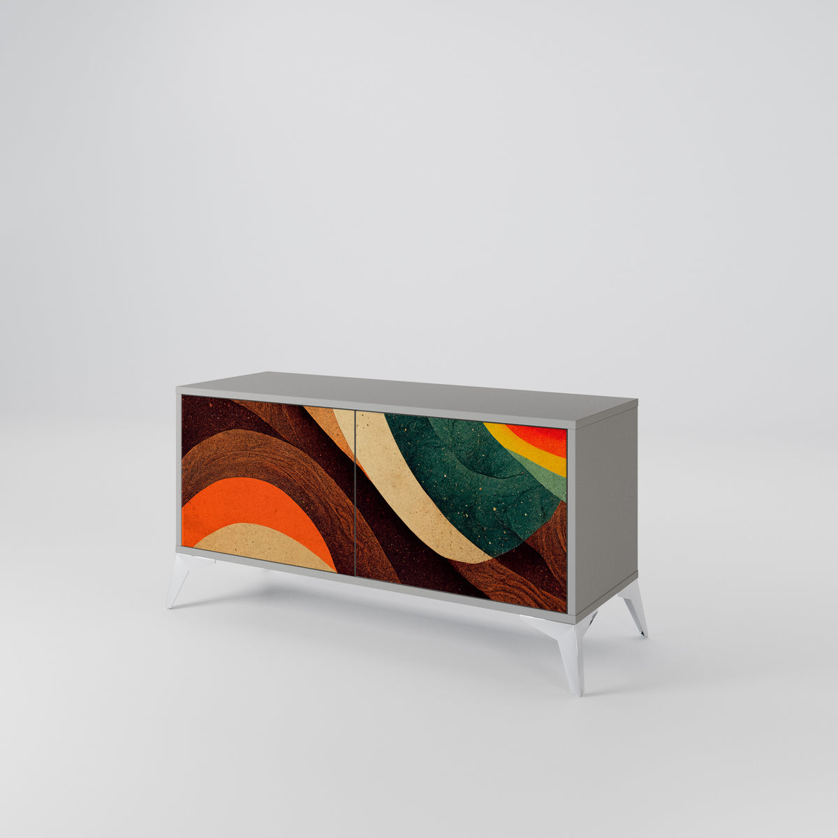 COLORFUL STRANDS Mueble de TV Compacto de 2 puertas