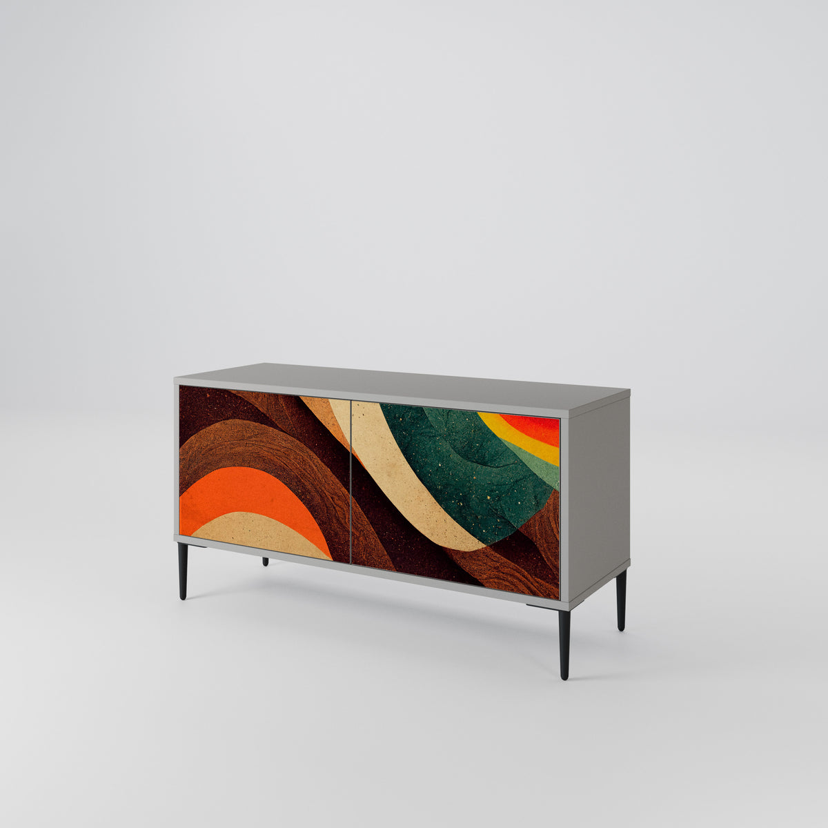 COLORFUL STRANDS Mueble de TV Compacto de 2 puertas