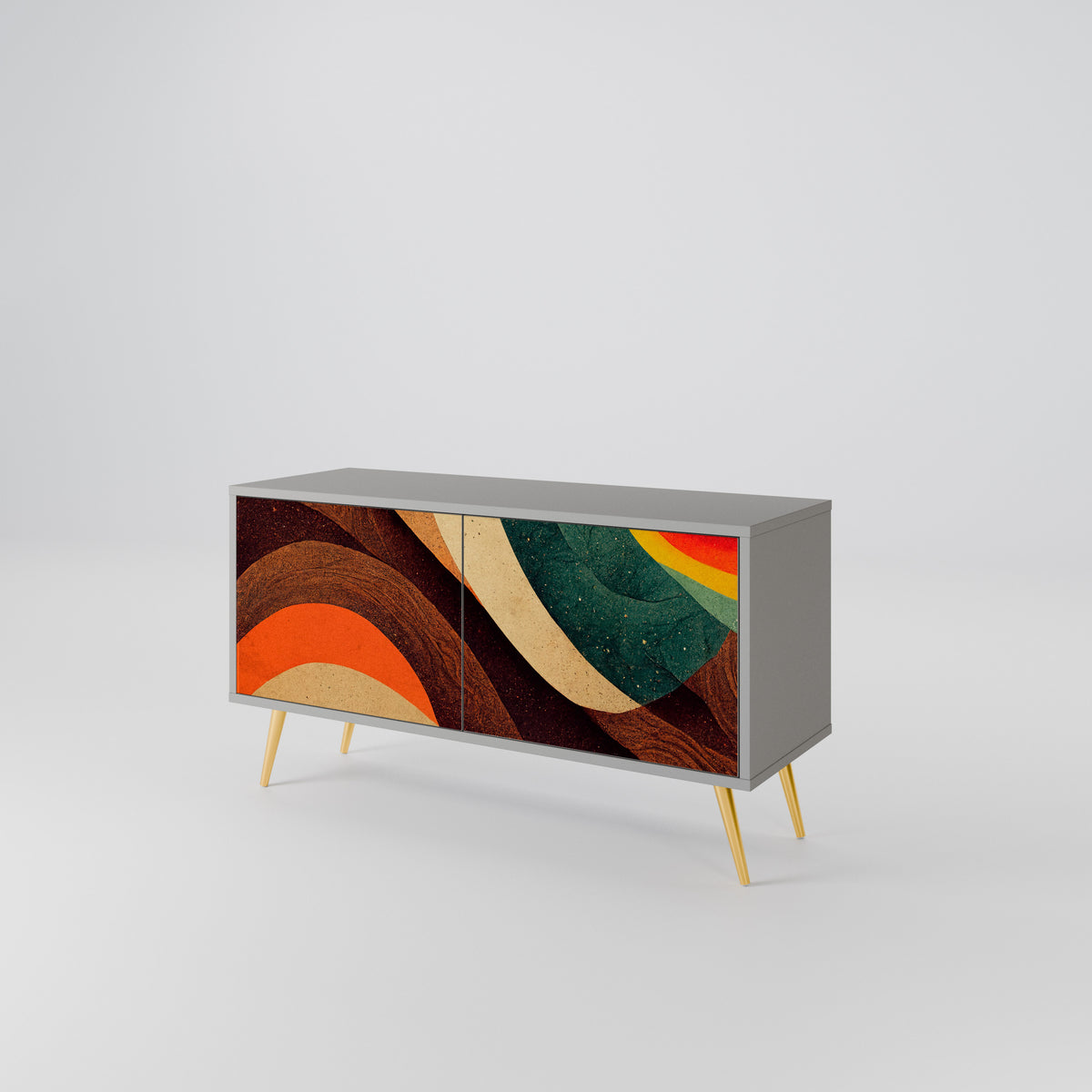 COLORFUL STRANDS Mueble de TV Compacto de 2 puertas