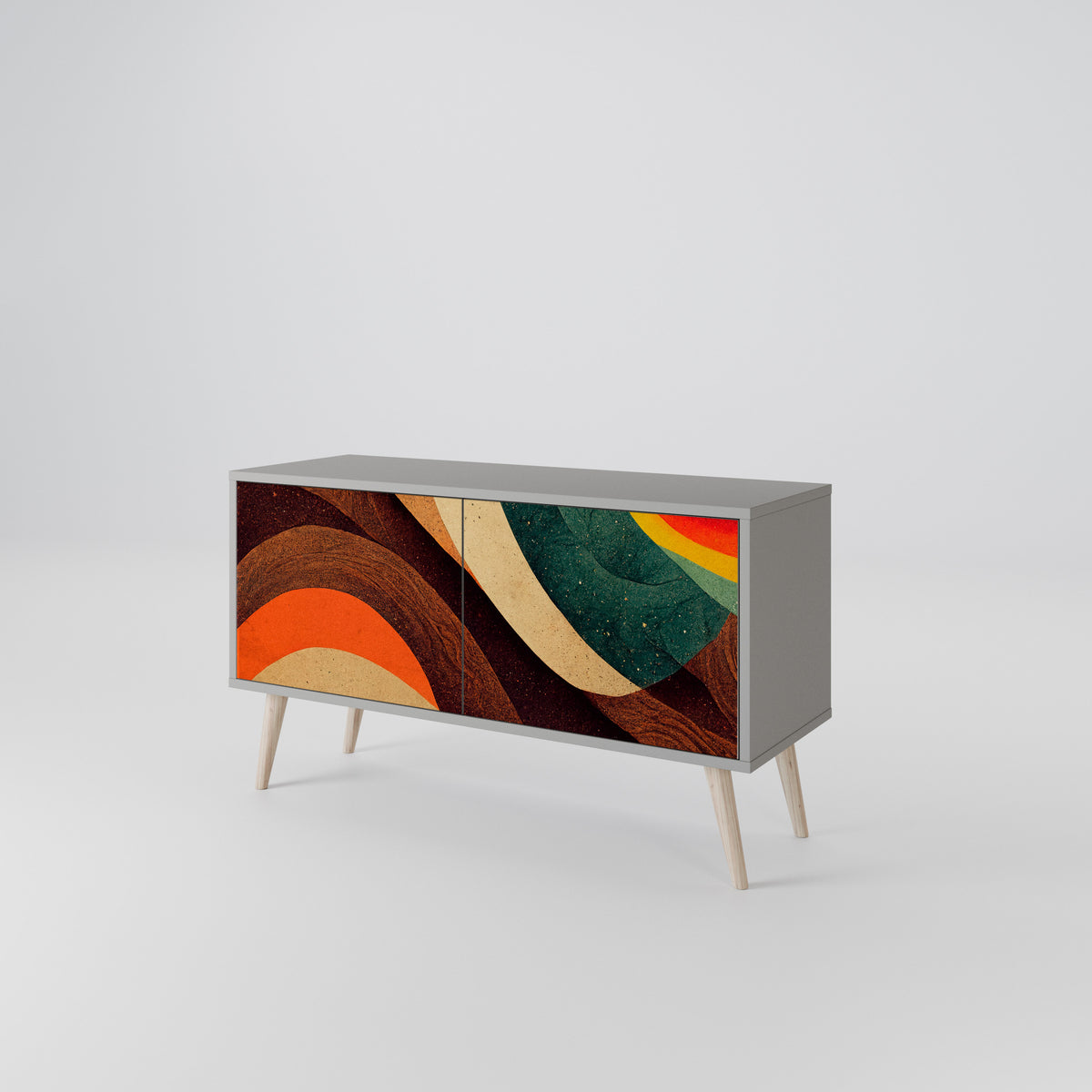 COLORFUL STRANDS Mueble de TV Compacto de 2 puertas