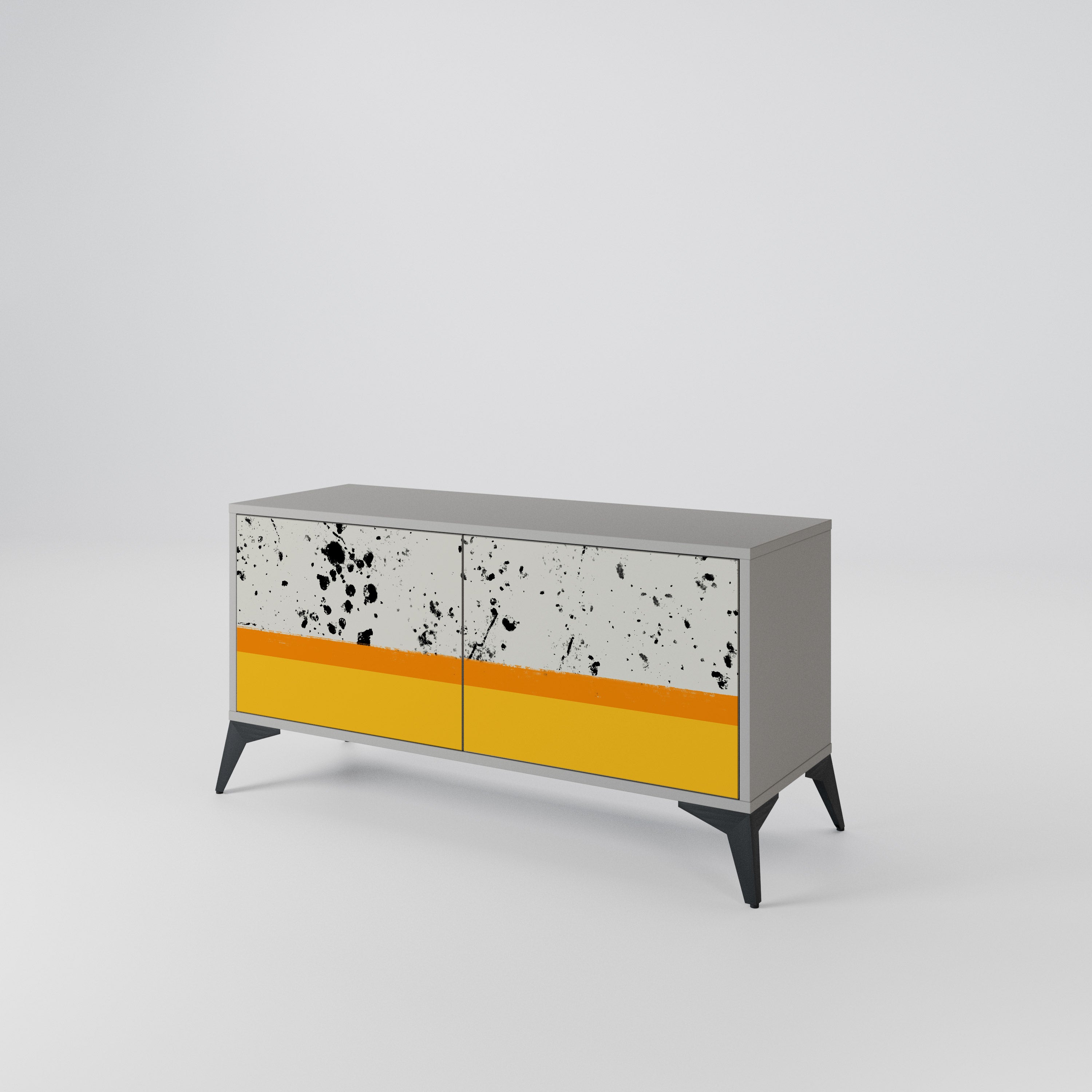 DYED BY ORANGE Compact 2-Door TV Cabinet