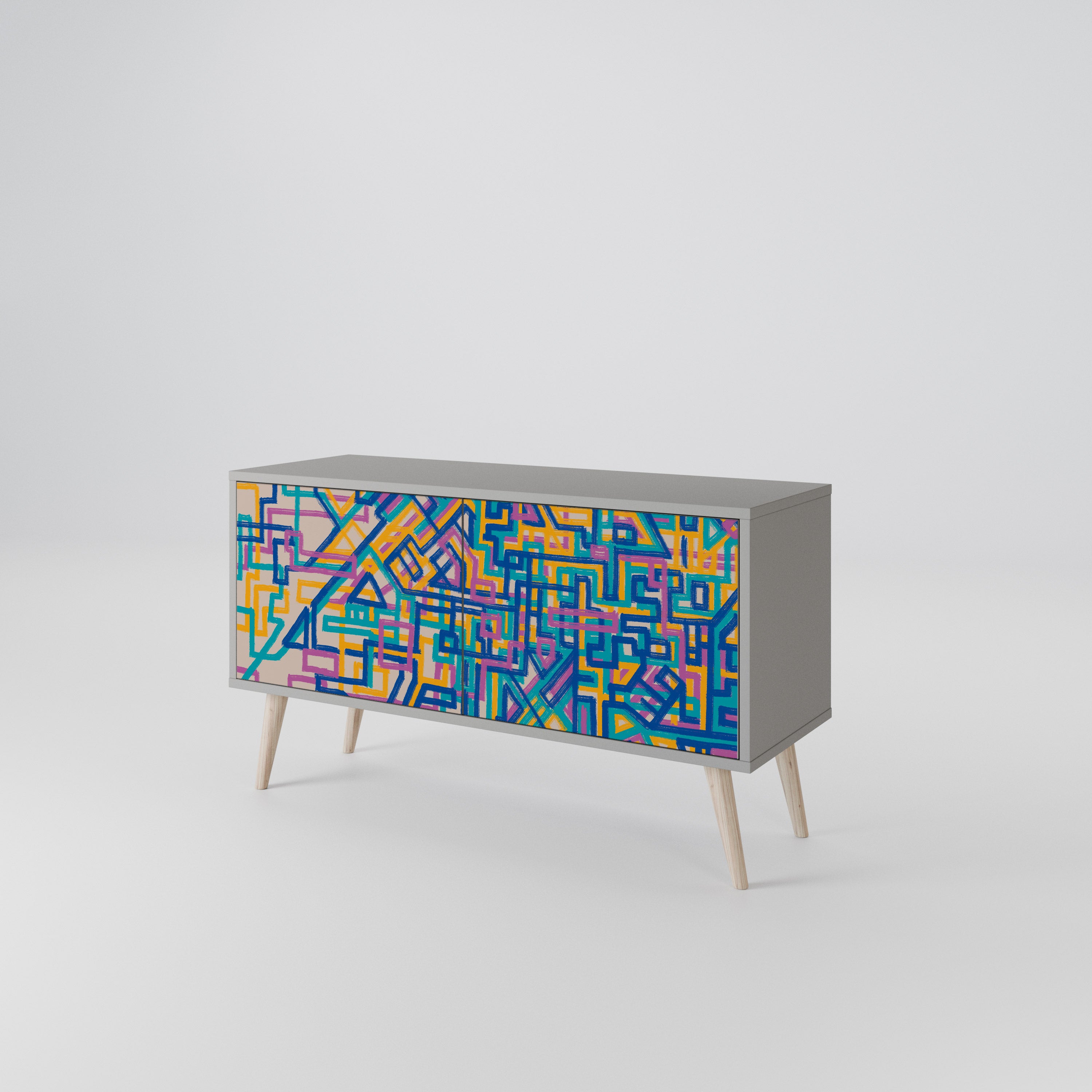 MEMORIES MAP Compact 2-Door TV Cabinet