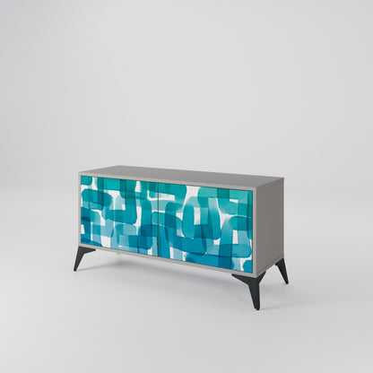 TURQUOISE RECTANGLES Kompaktní dvoudveřový TV stolek