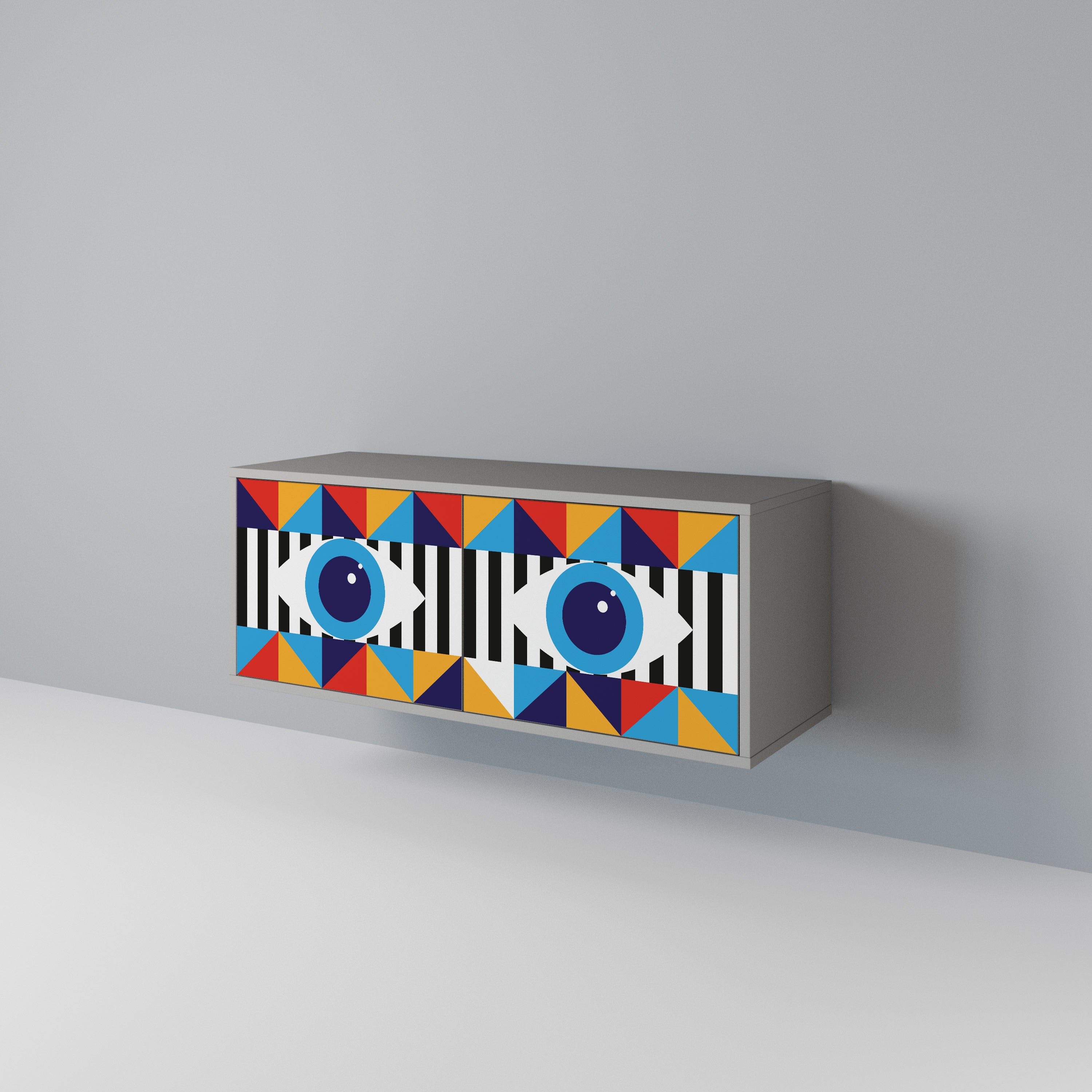 ABSTRACTION AND GEOMETRY Compact 2-Door TV Cabinet
