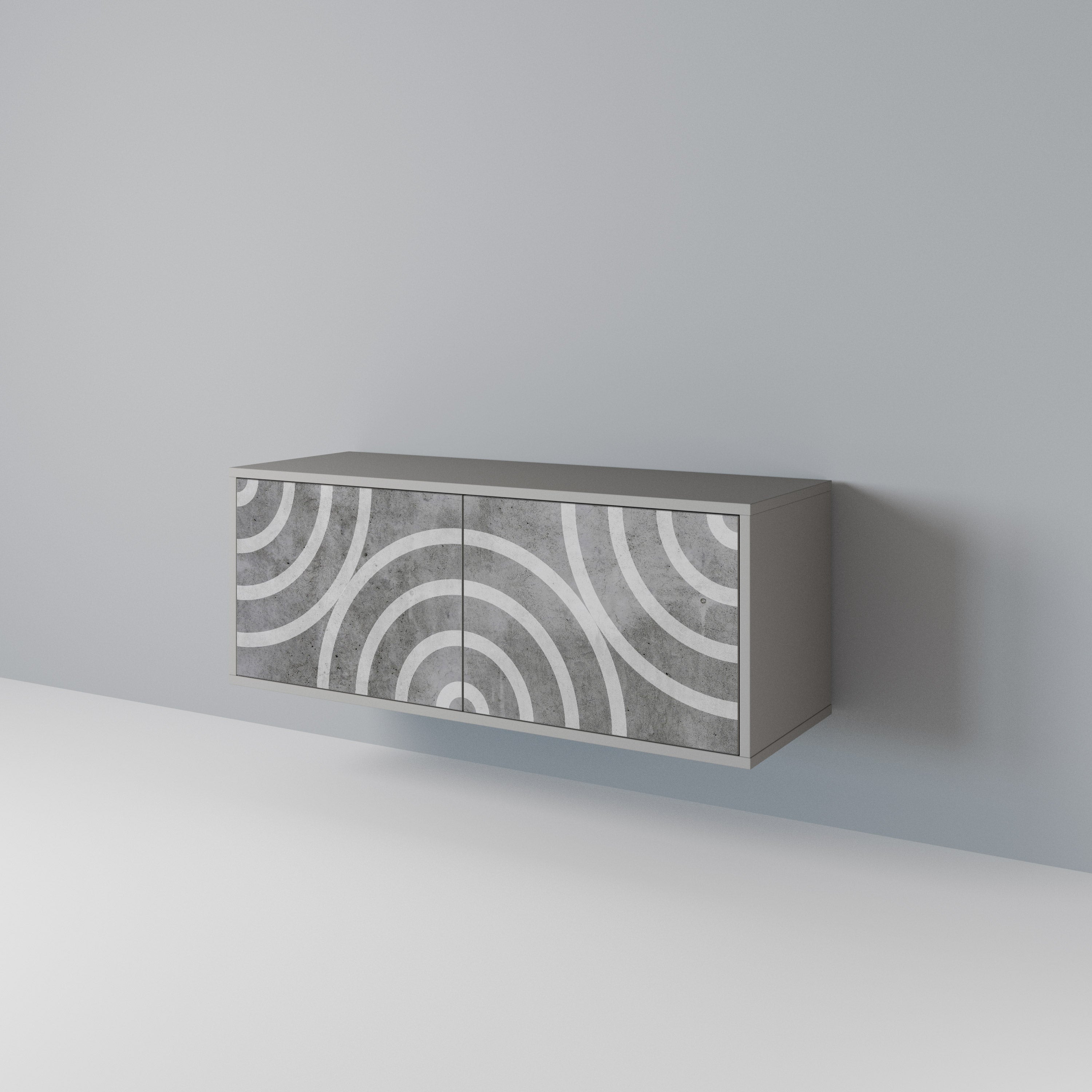 CIRCLE CONCRETE Συμπαγές έπιπλο τηλεόρασης 2-θυρών