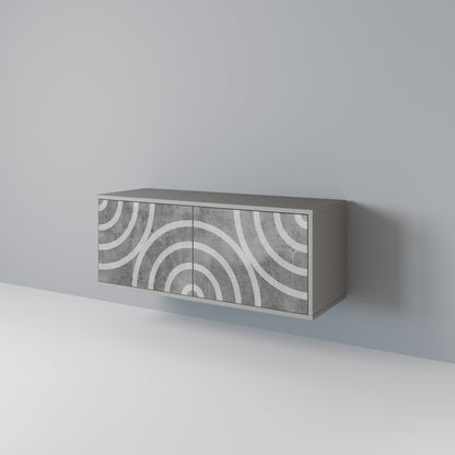 CIRCLE CONCRETE Compact 2-Door TV Cabinet