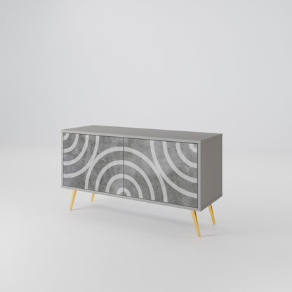CIRCLE CONCRETE Compact 2-Door TV Cabinet