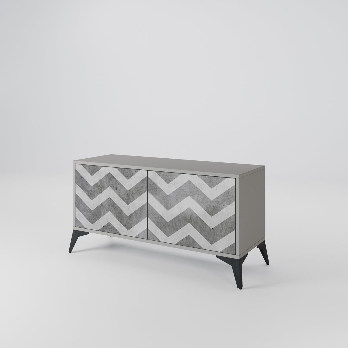 TOUGH ZIG ZAG Compact 2-Door TV Cabinet