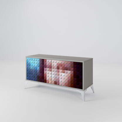 CONSTRUCTIVE ART Mueble de TV Compacto de 2 puertas