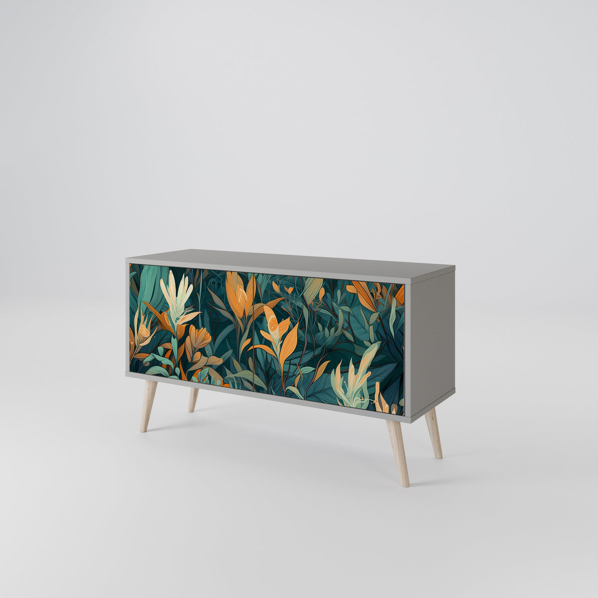 FLORAL SERENITY Mueble de TV Compacto de 2 puertas