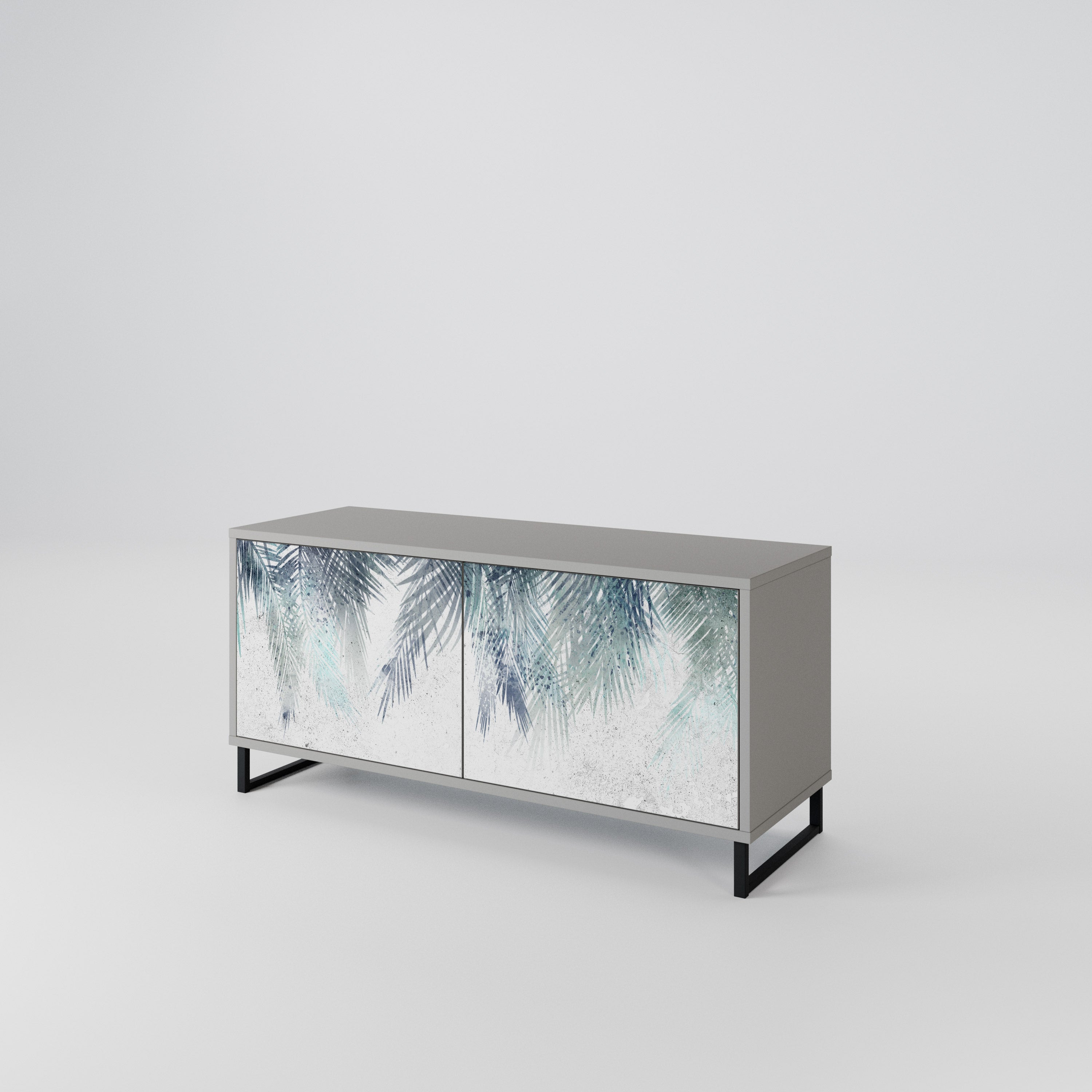 PALM VEIL Kompakt TV-bänk med 2 dörrar