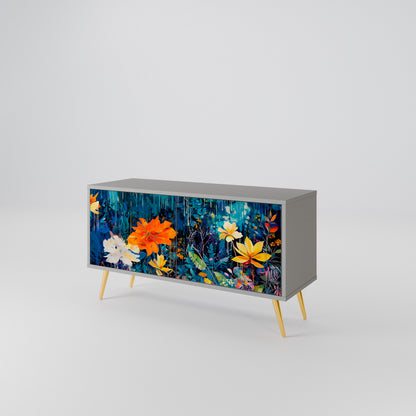MIDNIGHT BLOSSOM Móvel de TV Compacto de 2 Portas