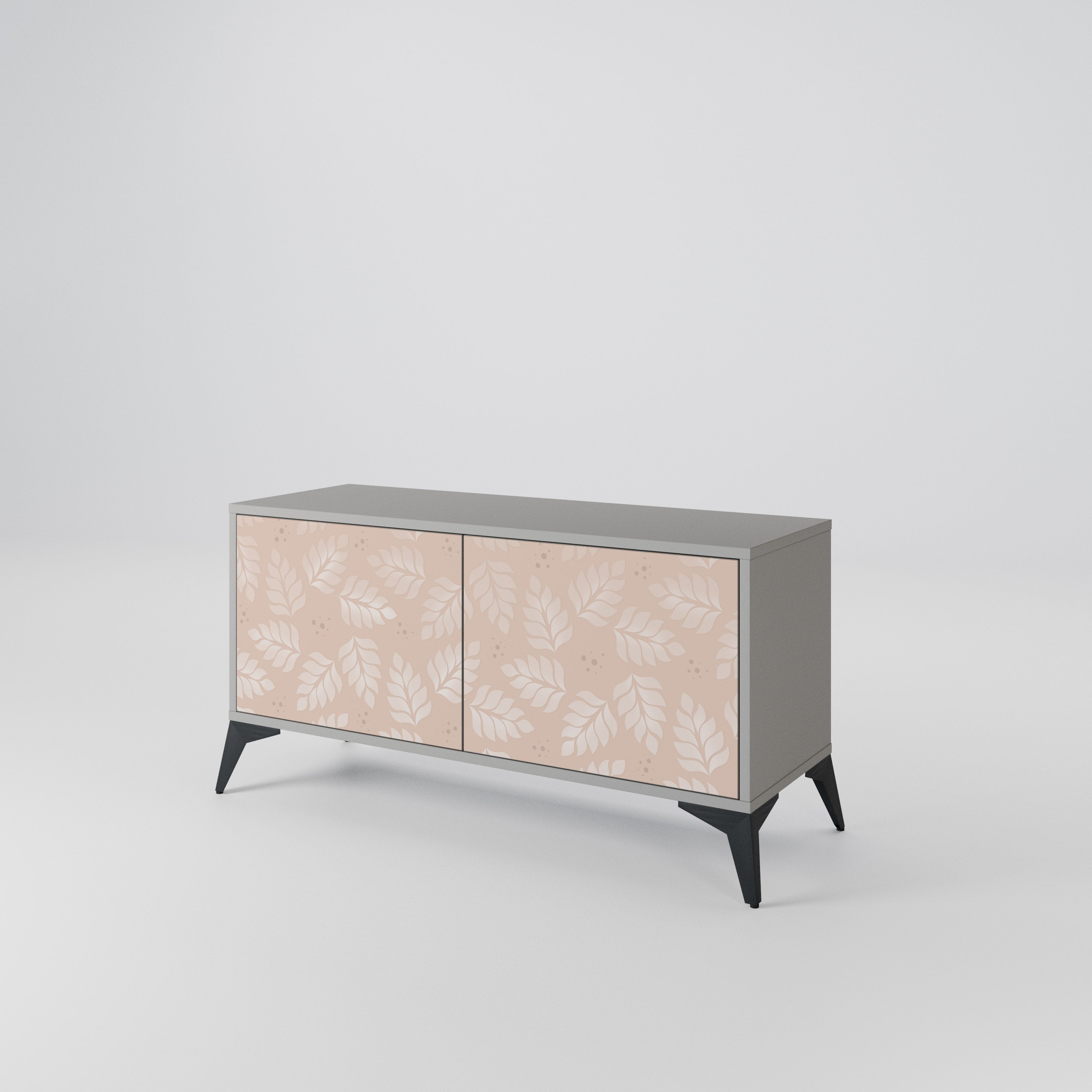 LEAVES ON BEIGE Mueble de TV Compacto de 2 puertas