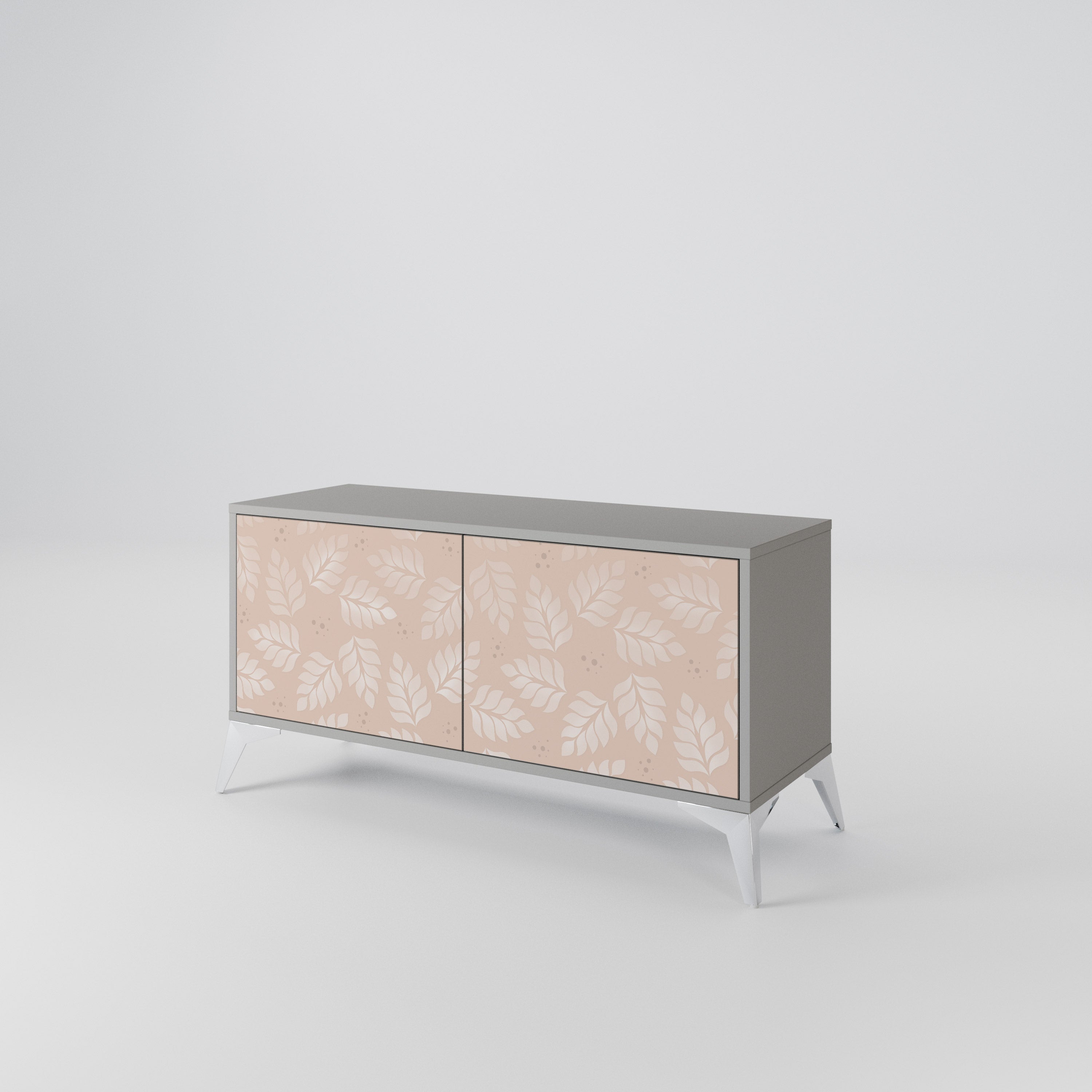 LEAVES ON BEIGE Mueble de TV Compacto de 2 puertas